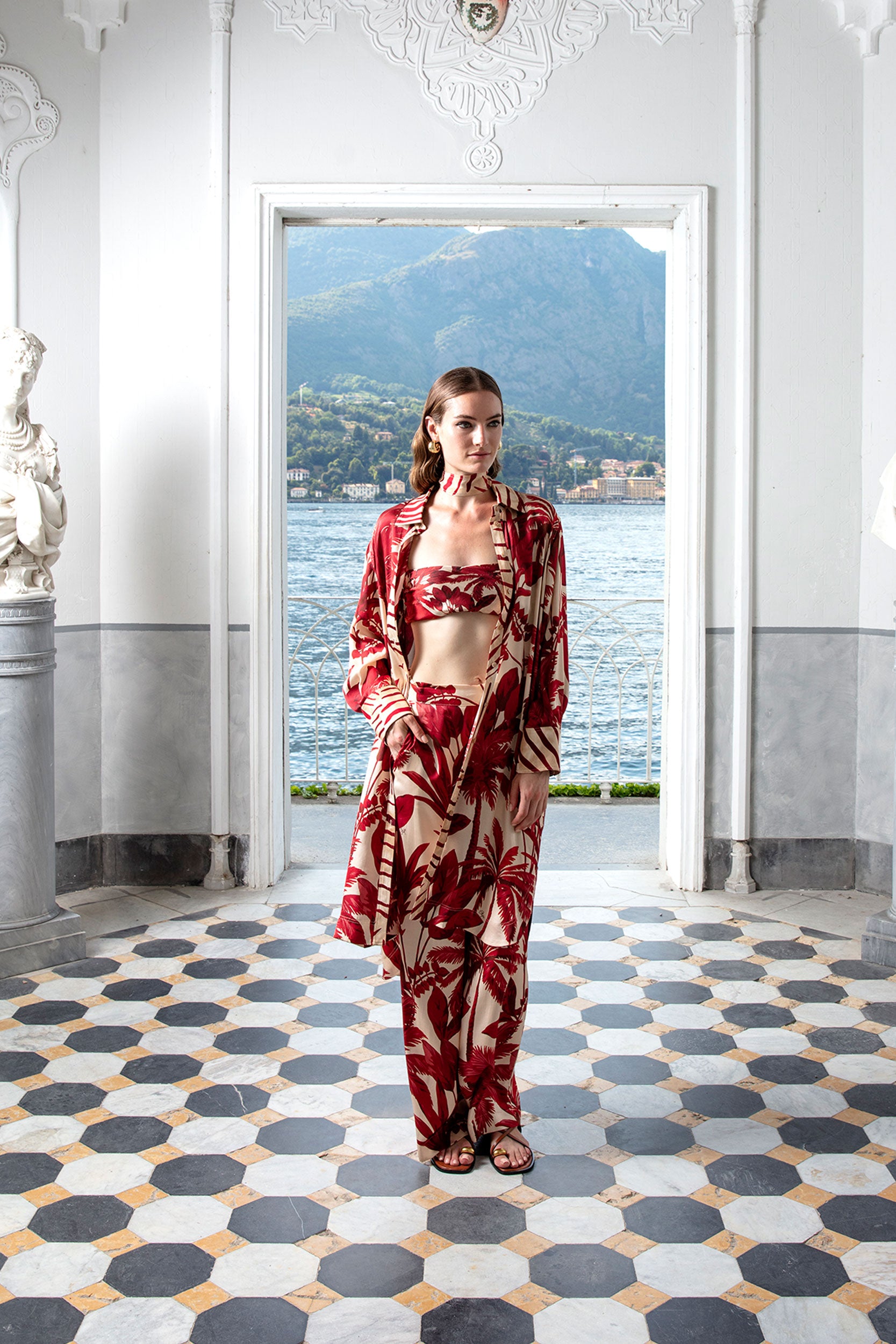 Pantalone Morbido In Satin Fantasia