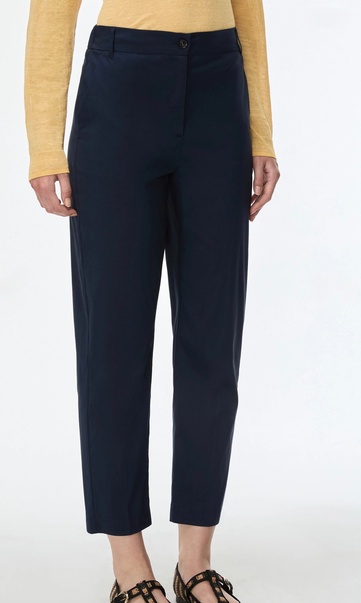 Pantaloni Semiaderenti In Poepline