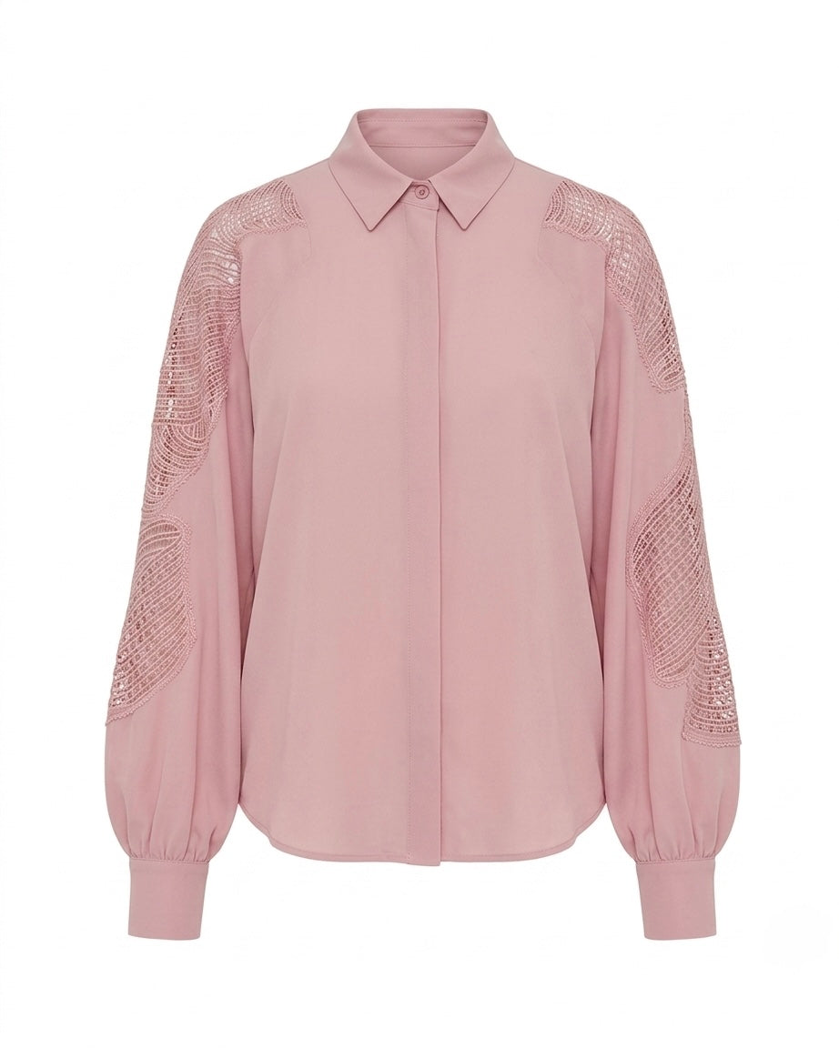 Camicia con dettagli in Pizzo