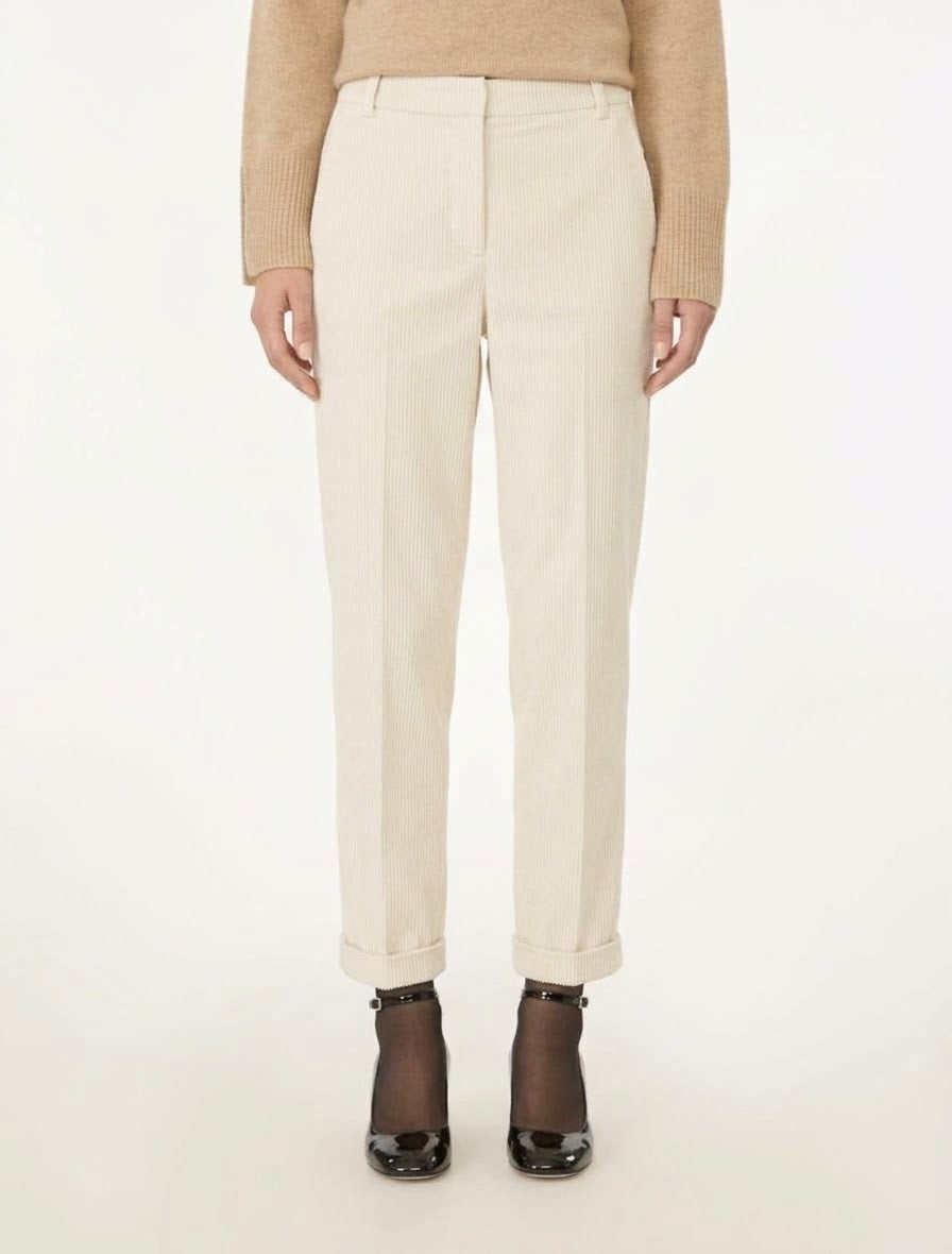 Pantaloni in Velluto Fluido a Coste