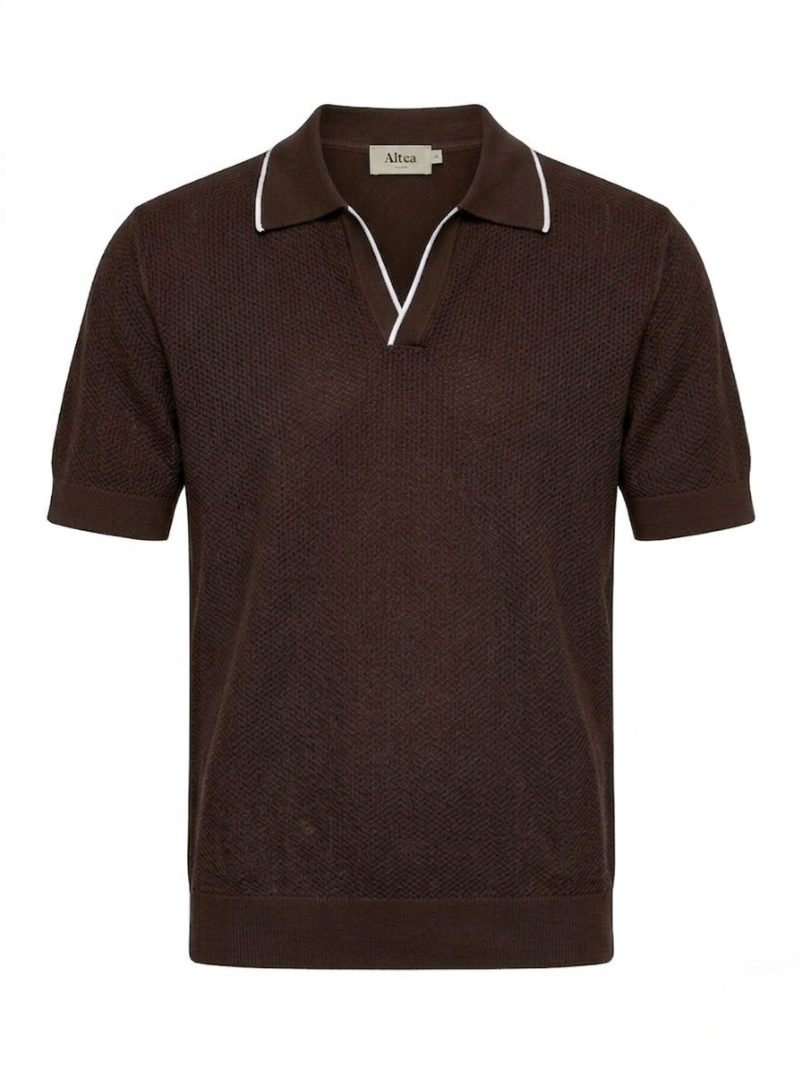 Polo In Filo di Cotone Microtramato