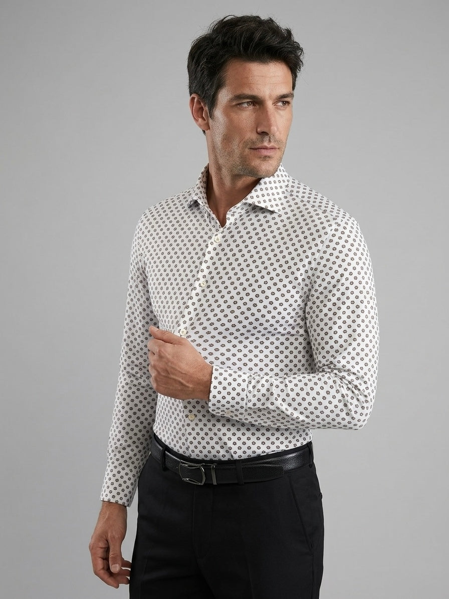 Camicia Fantasia Tessuto Tecnico Bielastica