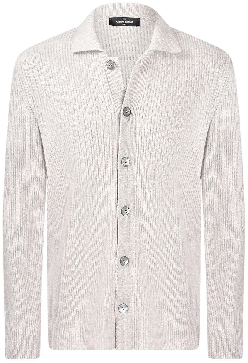 OverShirt In Maglia A Costa Inglese in Cashmere