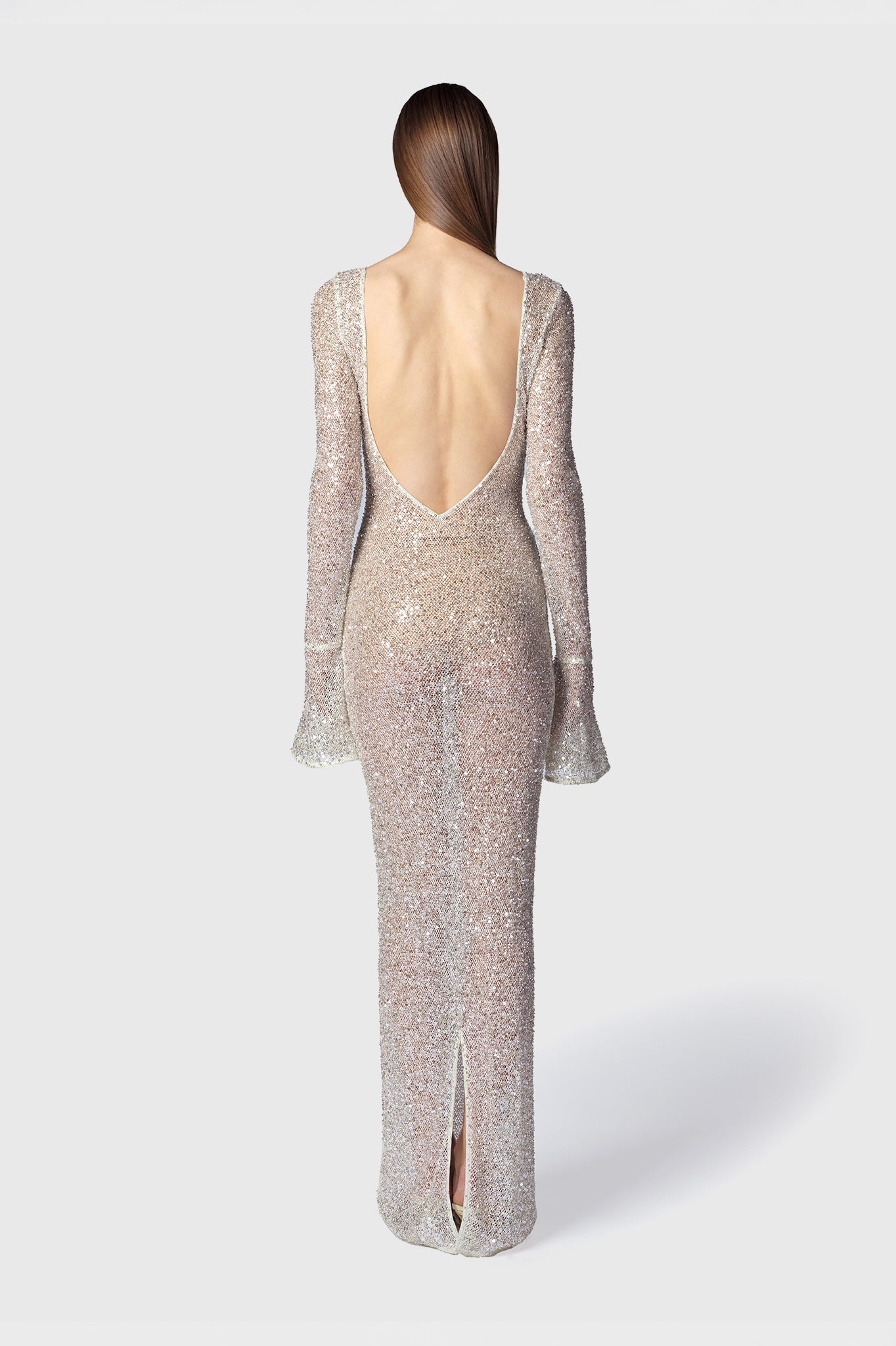 Abito Lunga Microforato con paillettes e Sottana