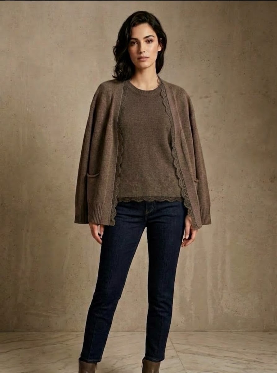Twin-set in Lana e Pizzo