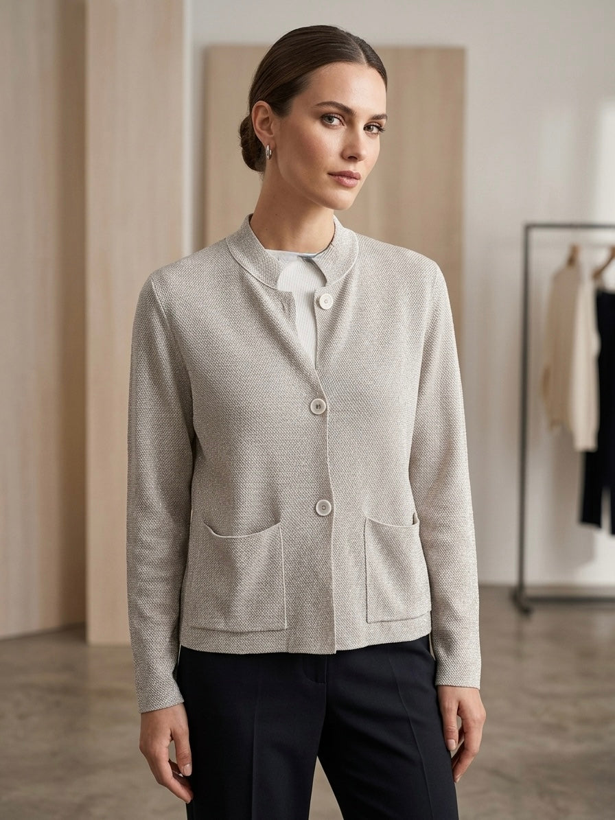 Giacca Coreana Reversibile Seta e Lurex