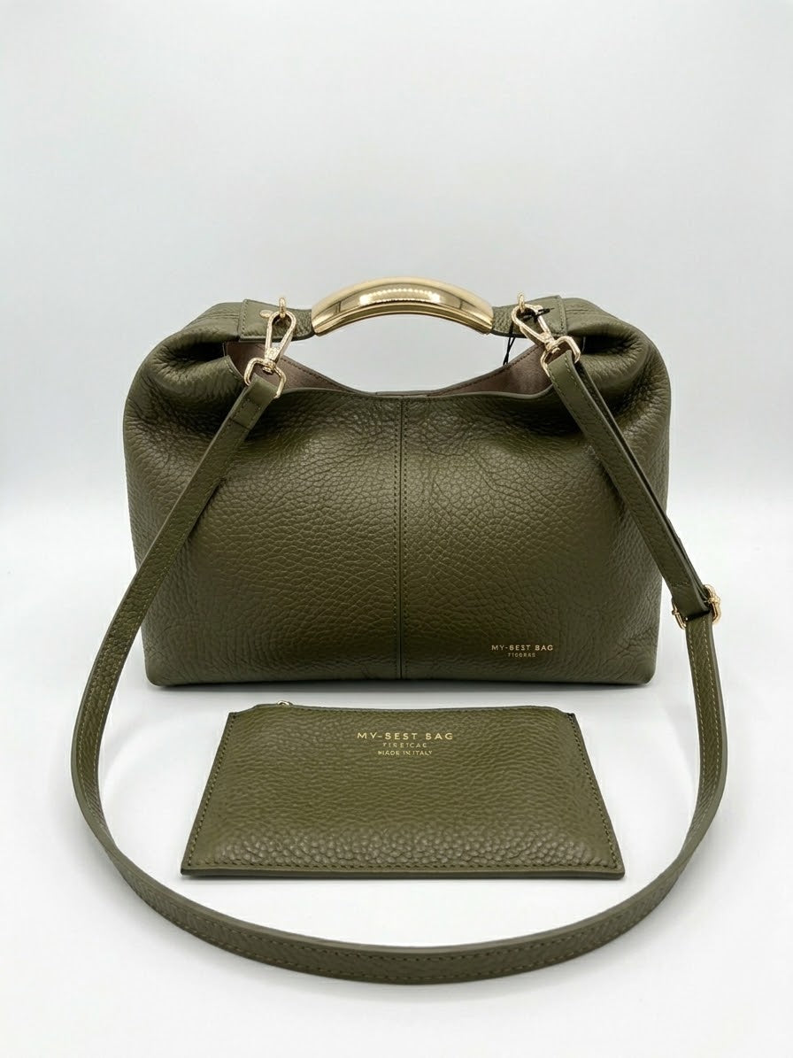 Borsa in Pelle con Tracolla Sganciabile