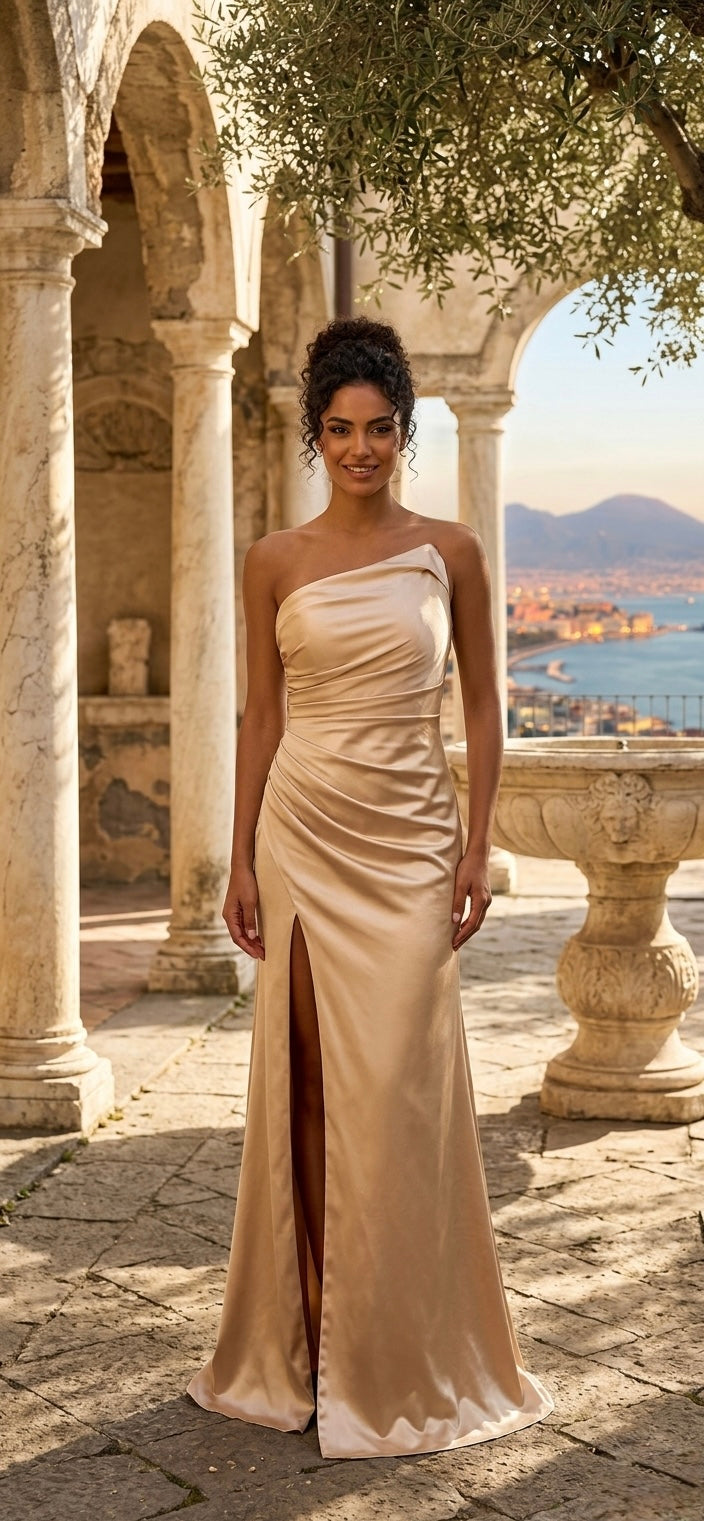 Abito Scollo Con Pizzo Con Stola