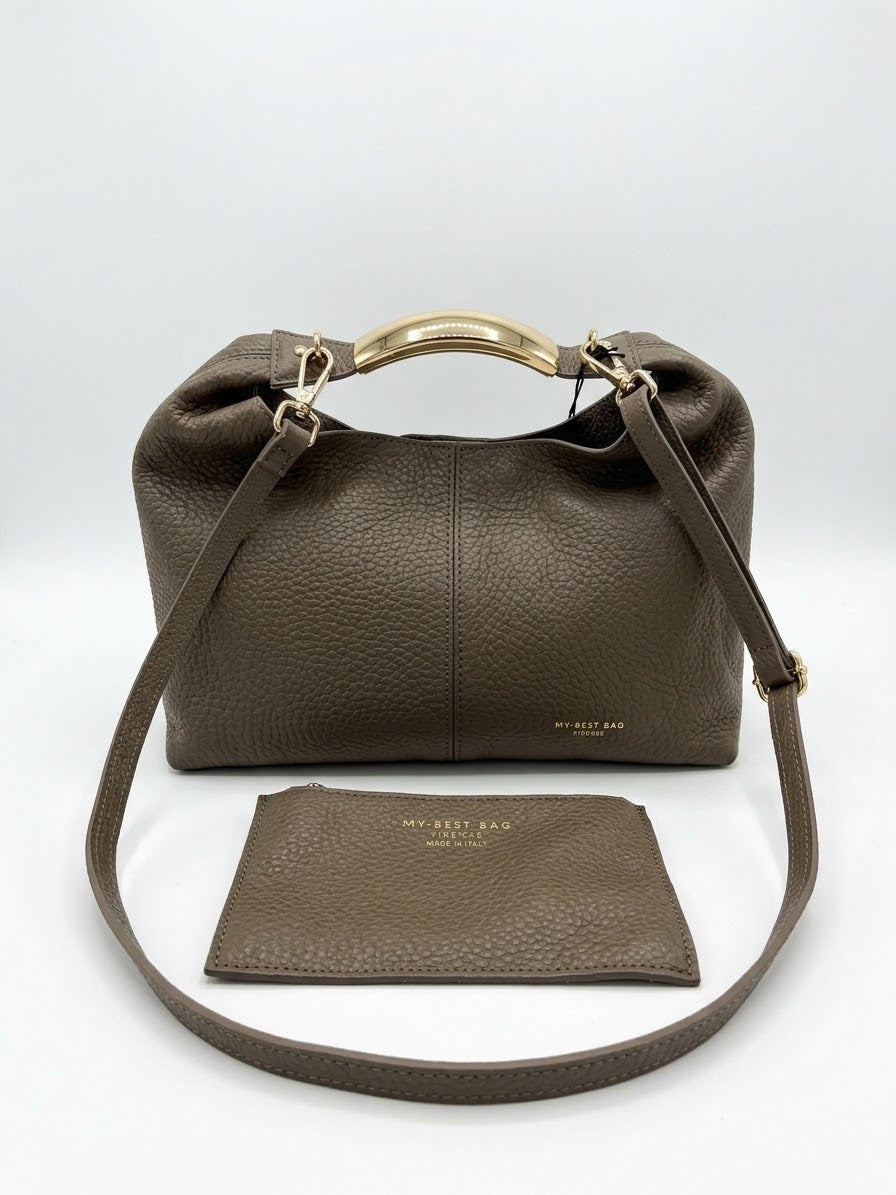 Borsa in Pelle con Tracolla Sganciabile