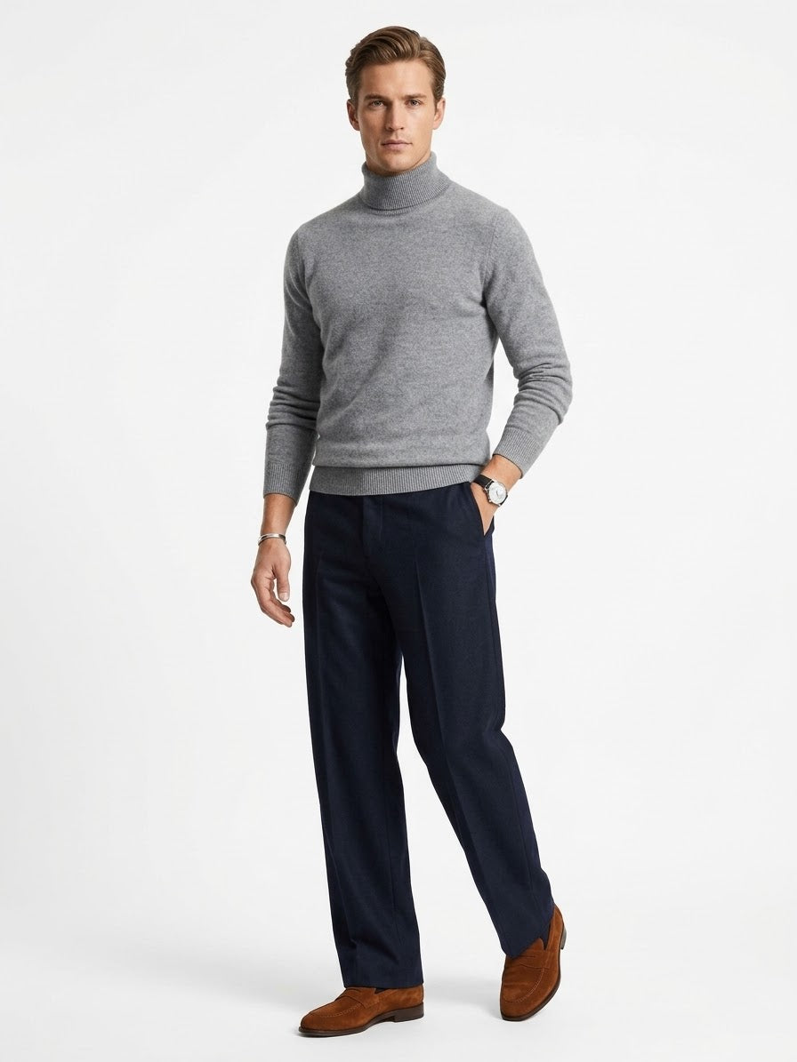 Maglia in Misto Cashmere e Lana con Mezzo Collo
