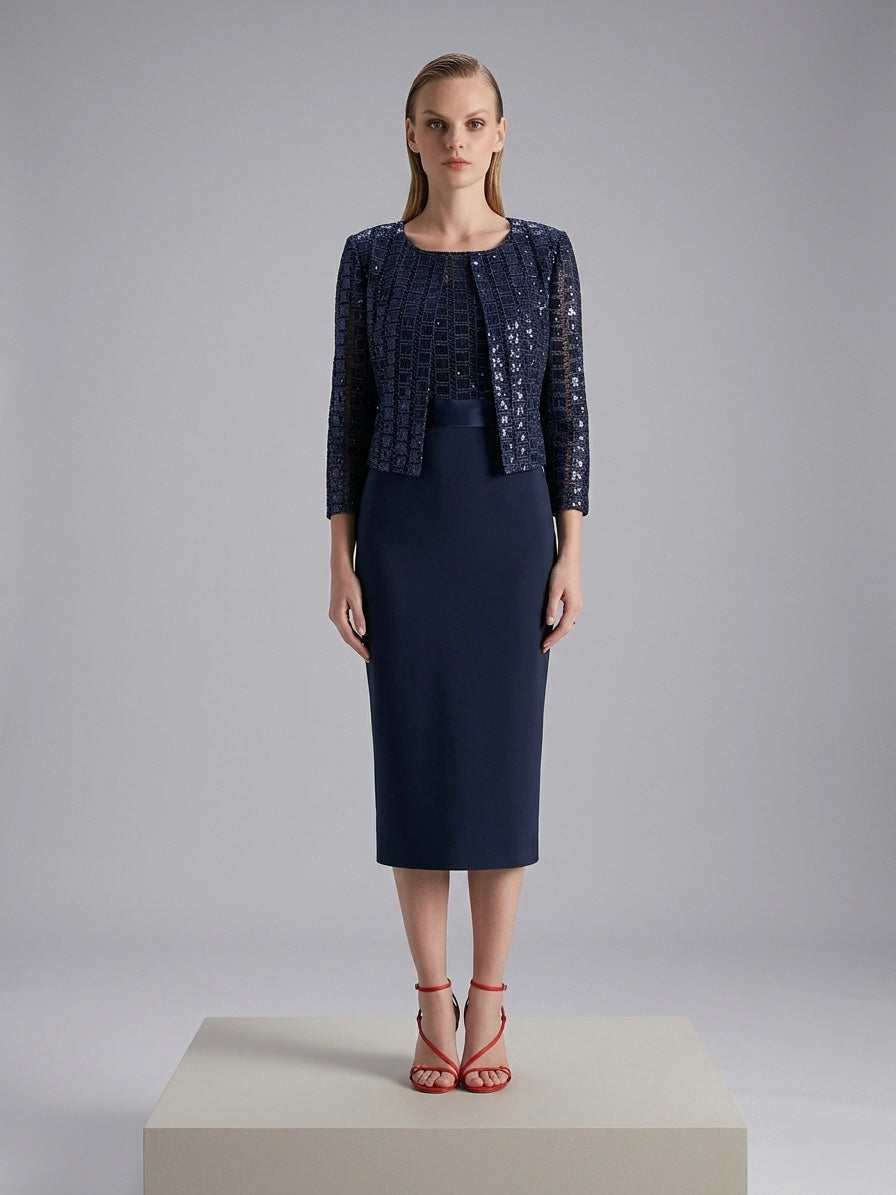 Tubino Con Giacca Traforata