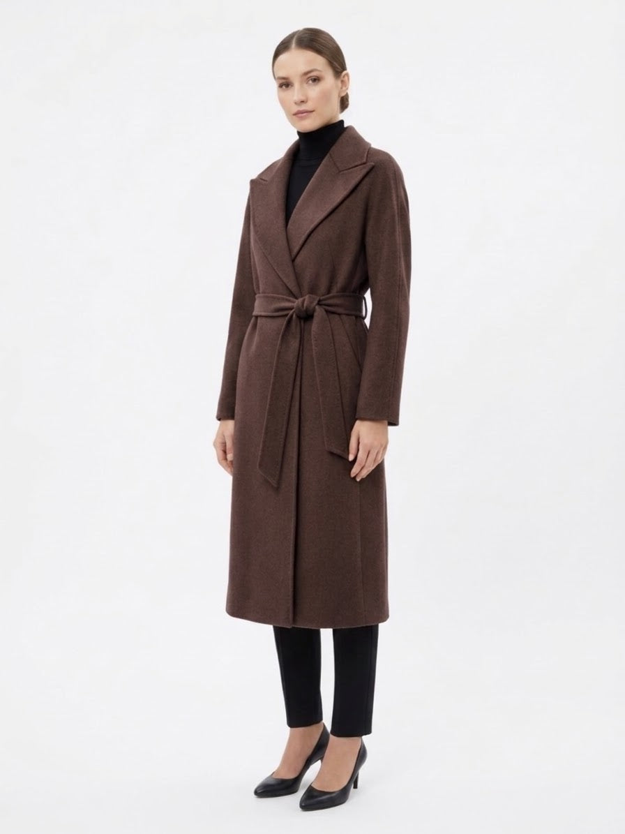 Cappotto Lungo in Cashmere con Cintura