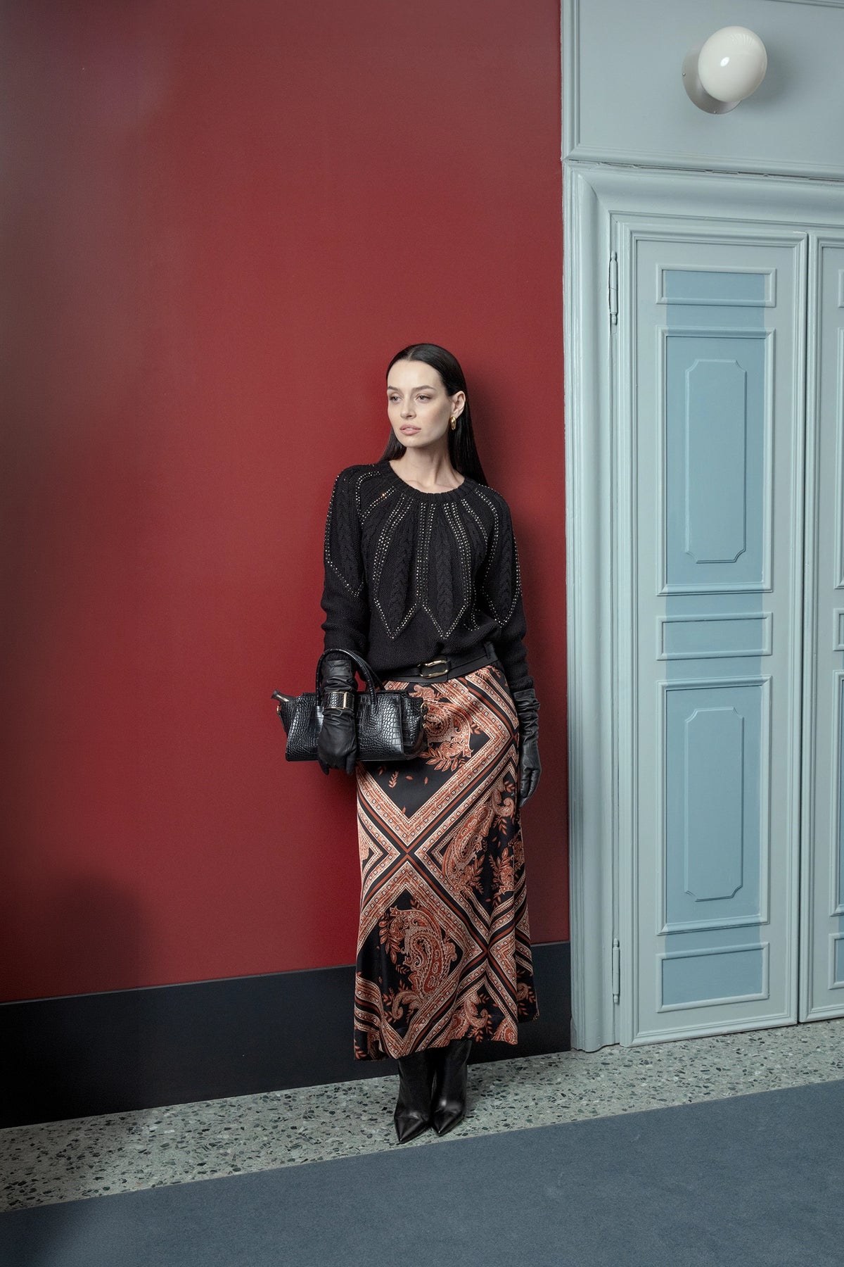 Maglione Girocollo con Dettaglio Strass