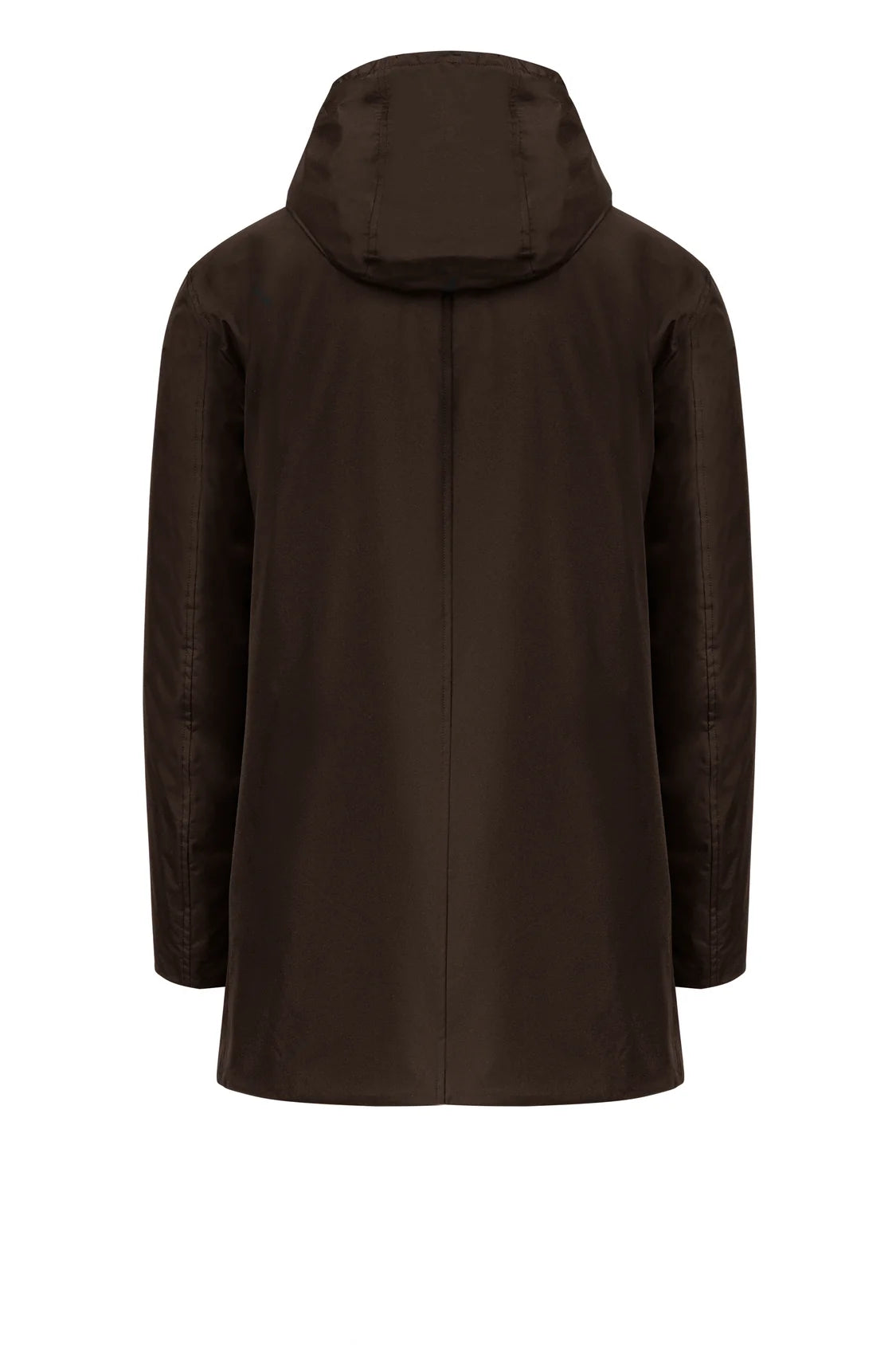 Piumino in Nylon Lungo con Cappuccio Removibile