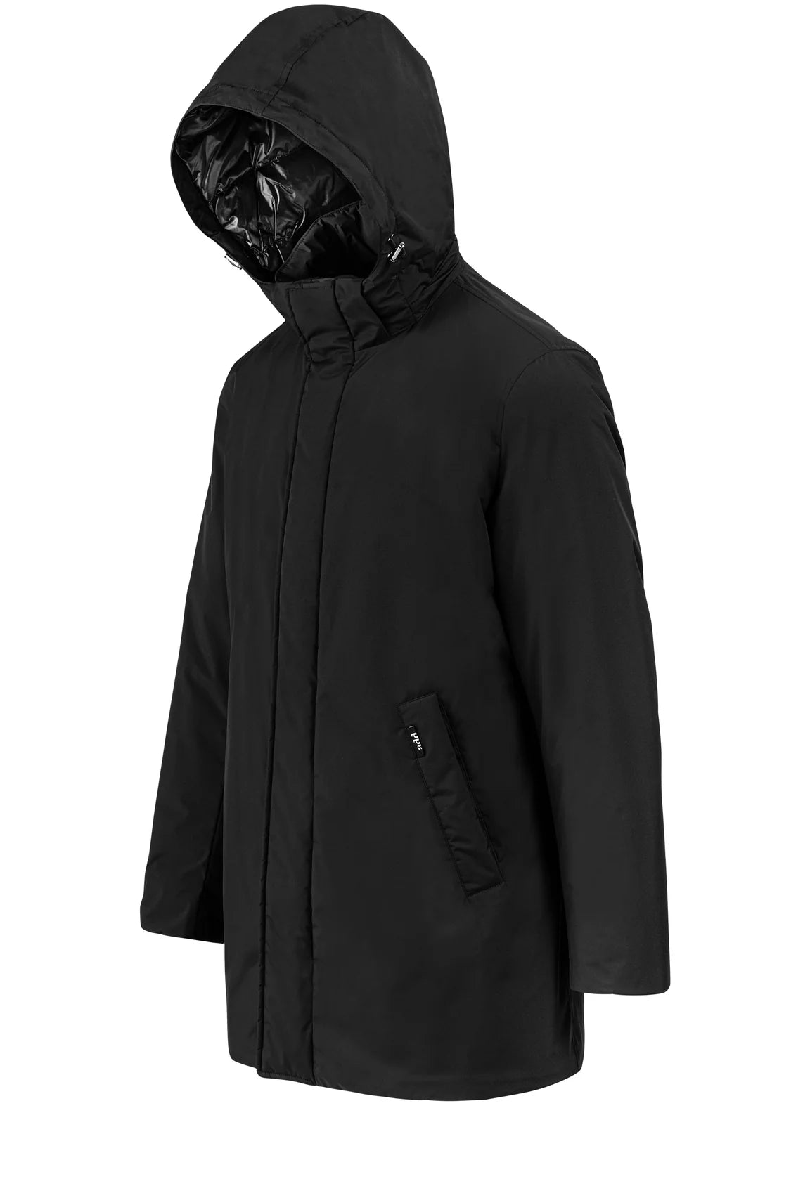 Piumino in Nylon Lungo con Cappuccio Removibile