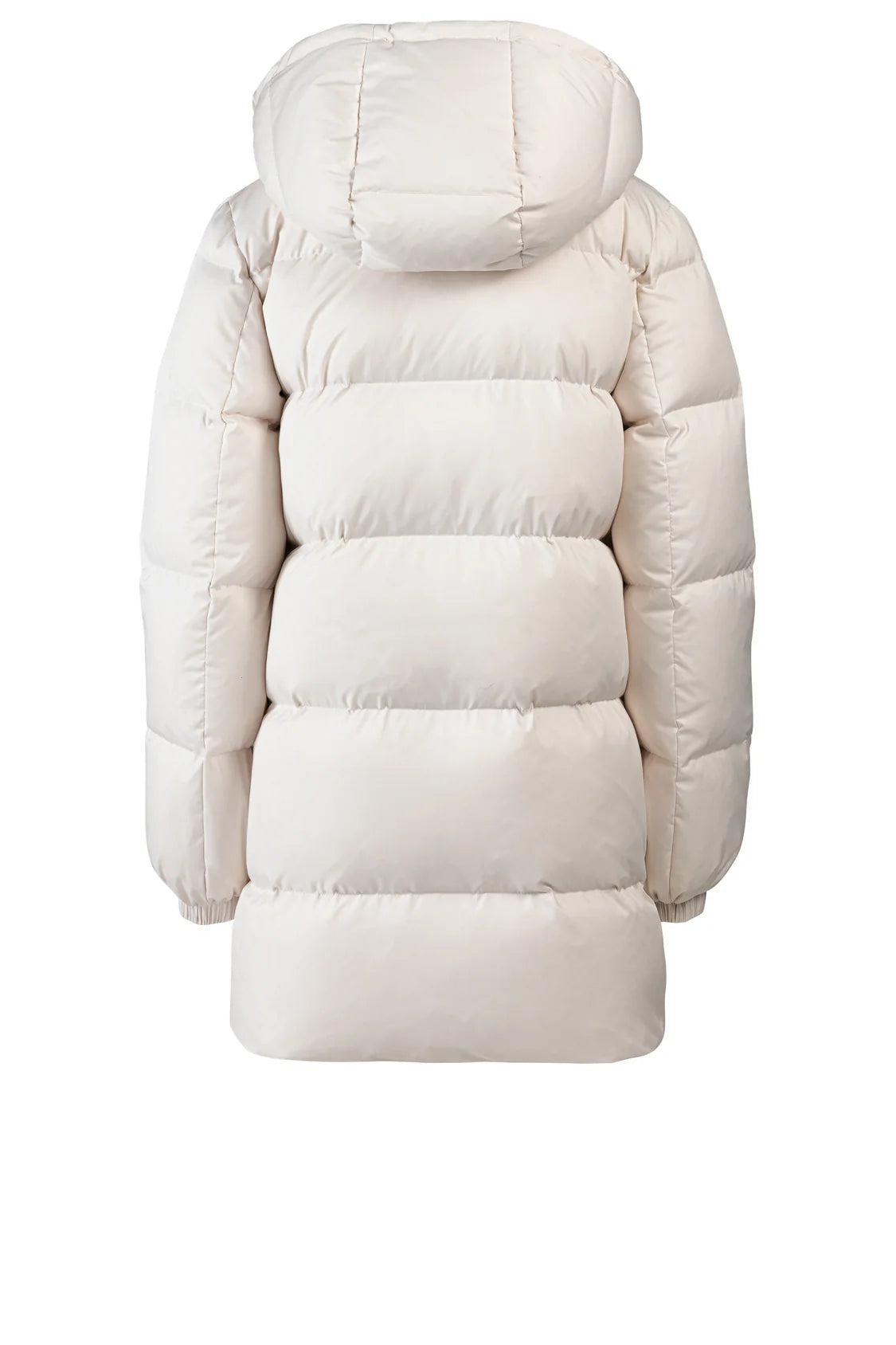 Piumino Lungo in Nylon Opaco con Cappuccio Removibile