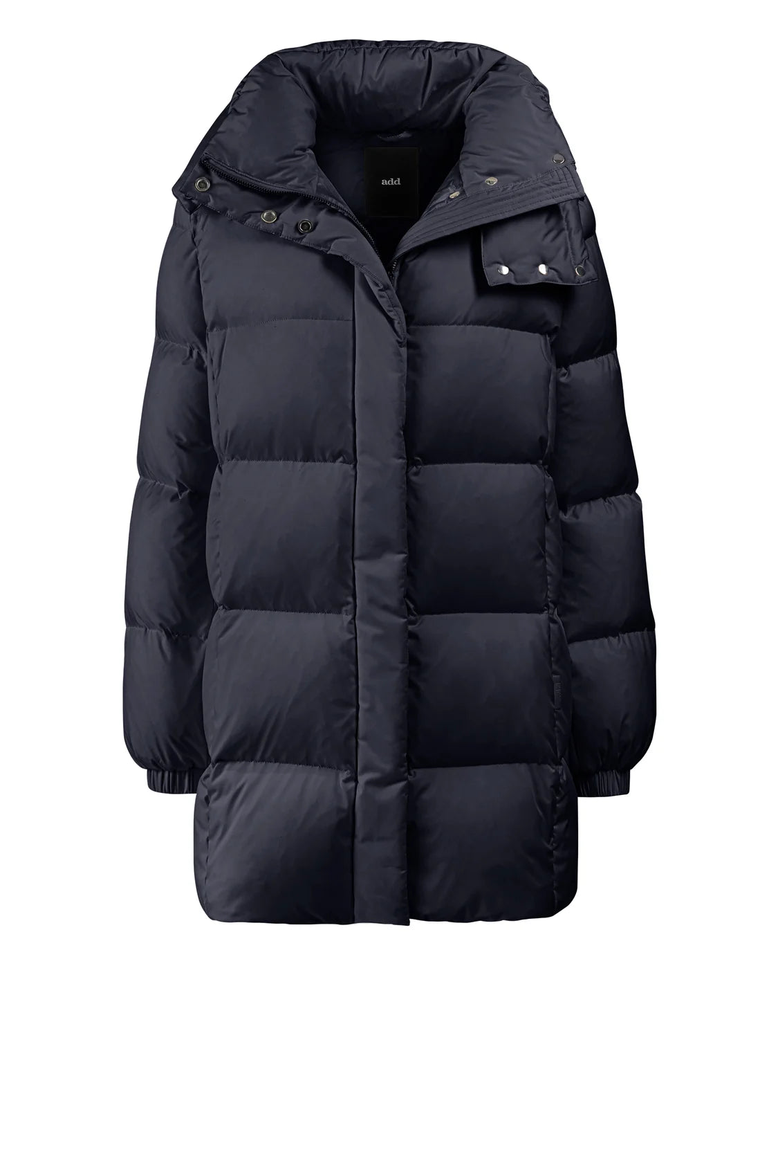 Piumino Lungo in Nylon Opaco con Cappuccio Removibile