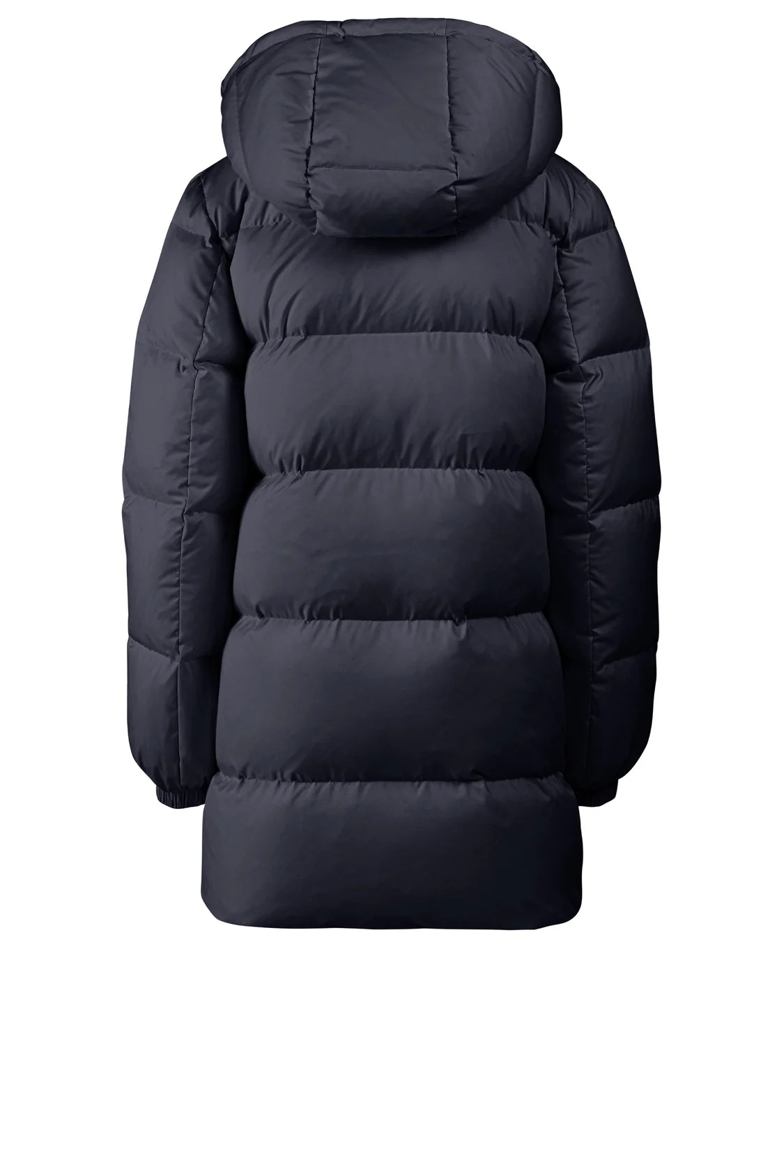 Piumino Lungo in Nylon Opaco con Cappuccio Removibile
