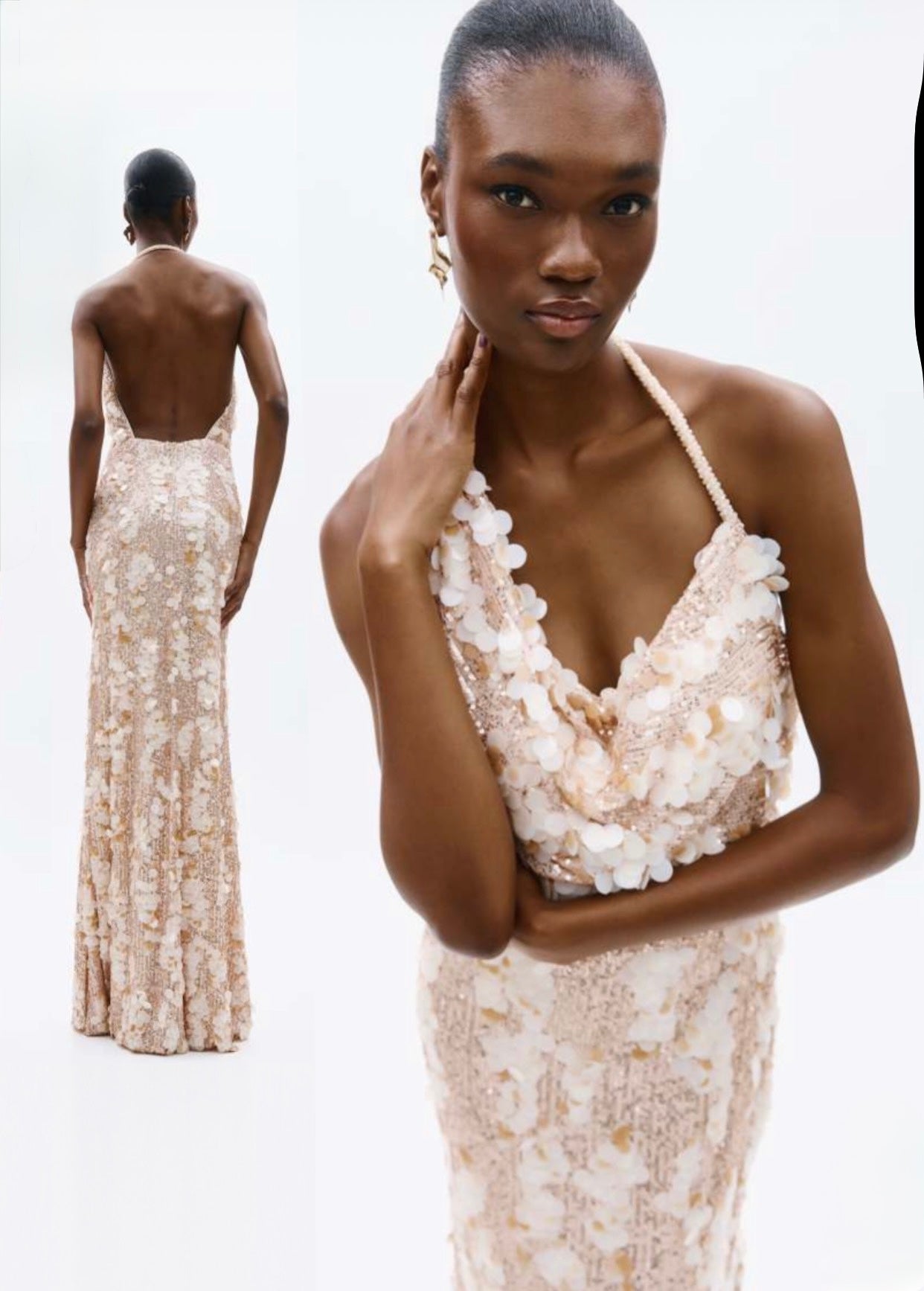 Abito Aderente Con Stola