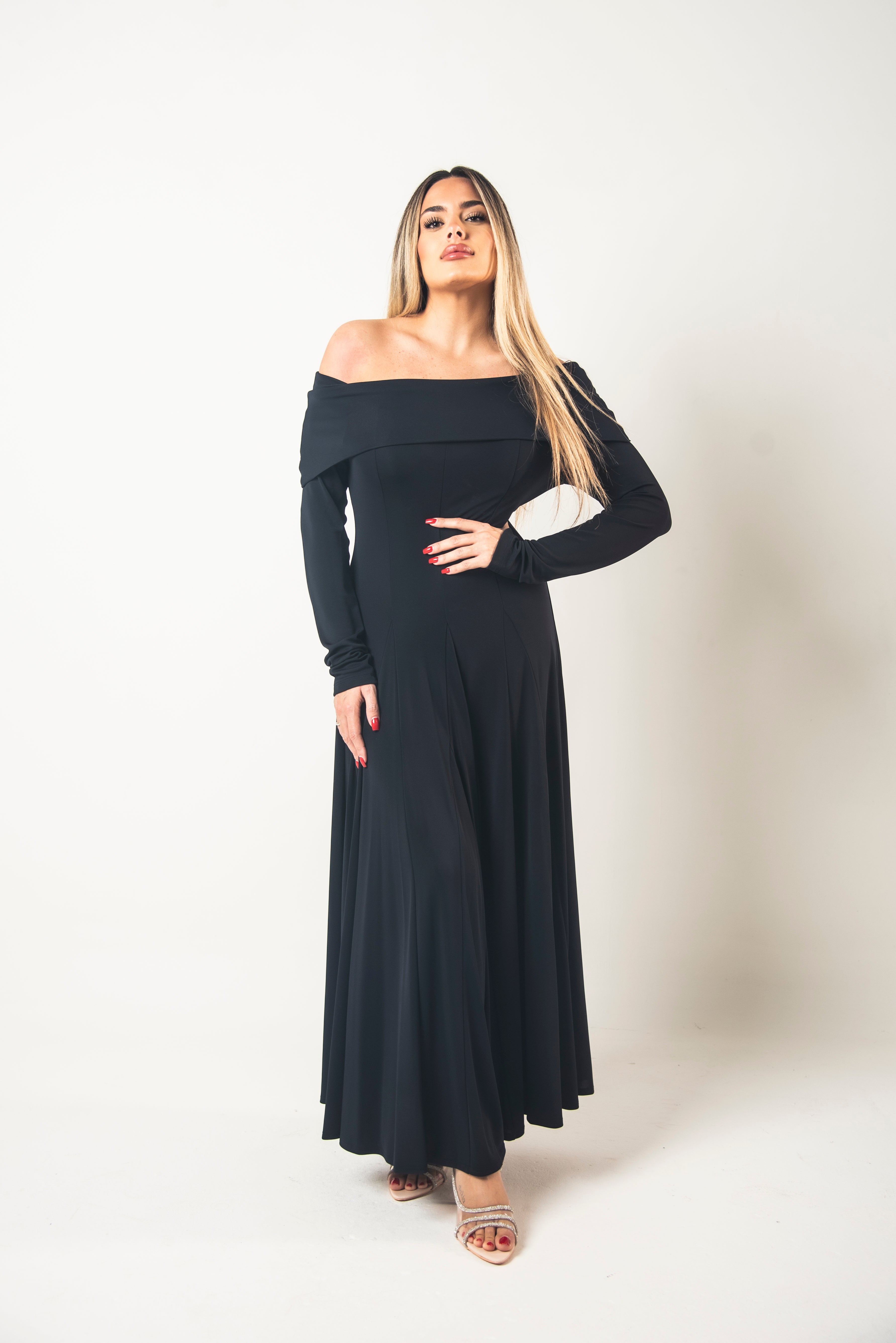 Abito In Jersey Con Scollo Omerale