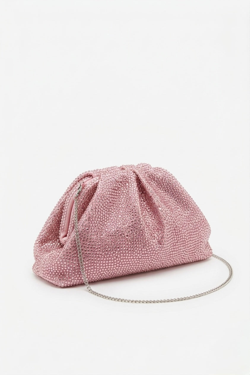 Borsa-Clutch Strass Con Tracolla Sganciabile