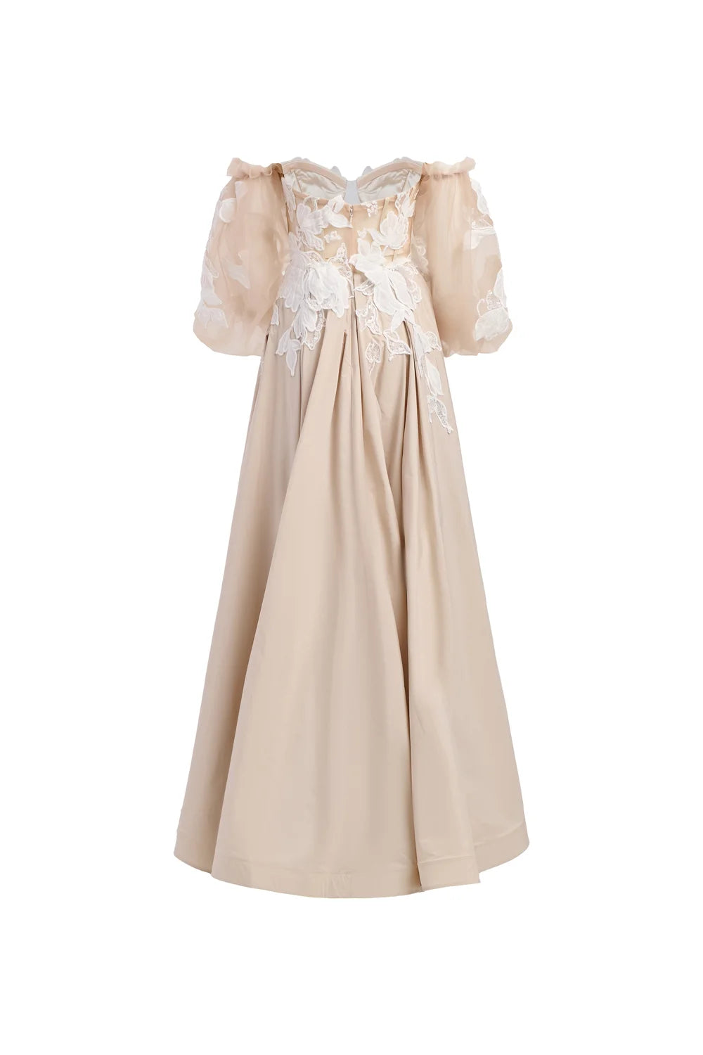 Abito Con Ricami Manicotti Estraibili e Stola