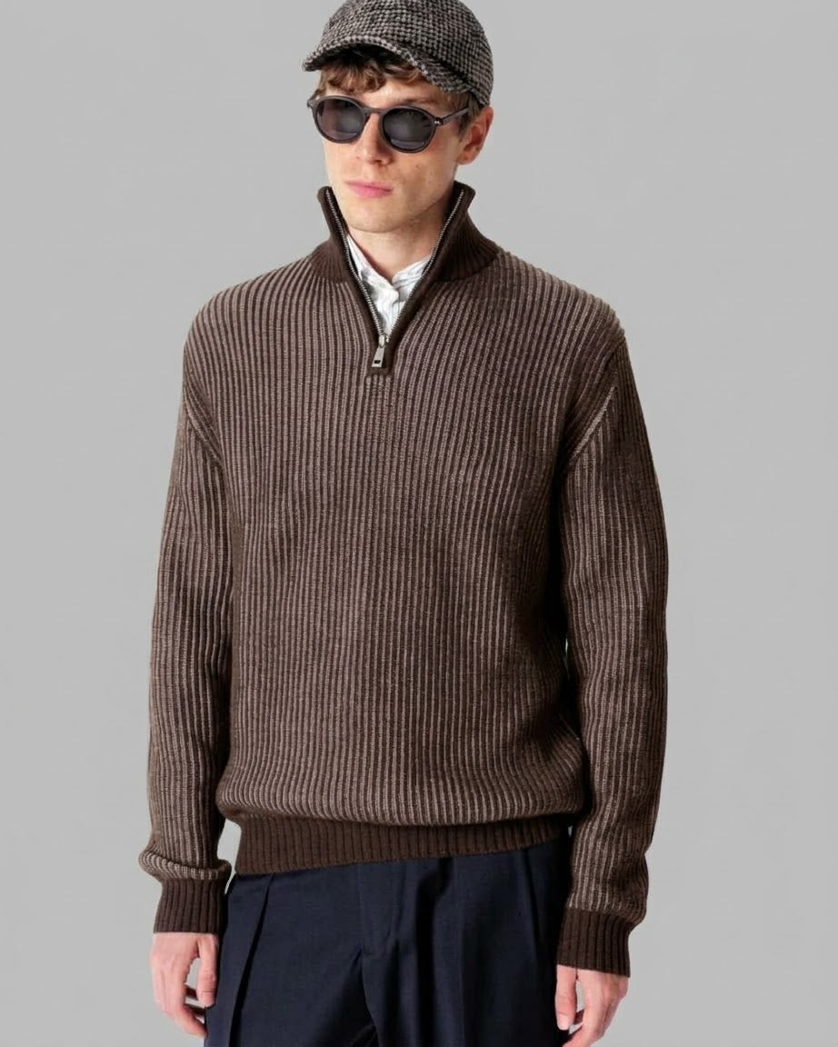 Mezzocollo con Zip Costa Inglese Vanise` Misto Lana