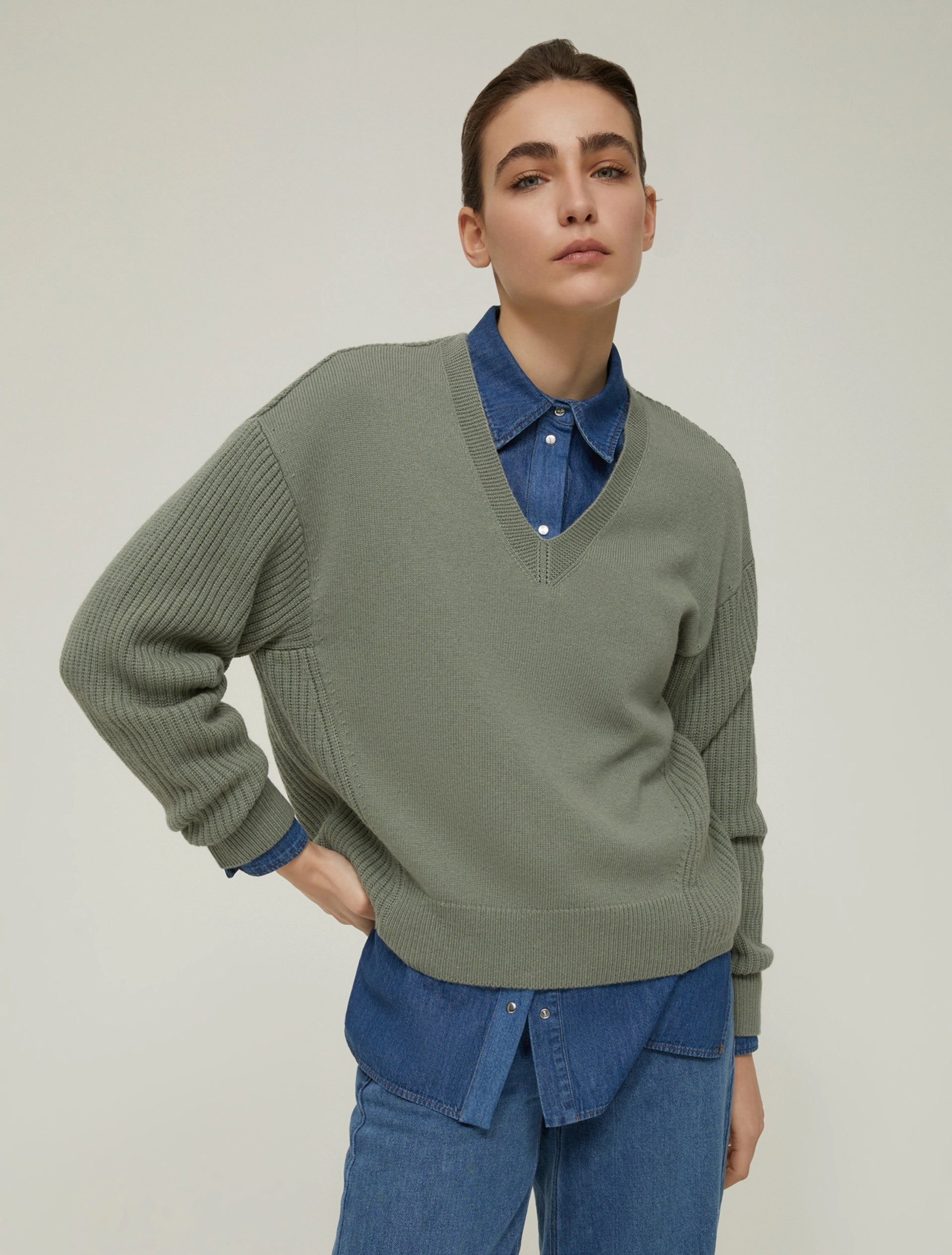 Maglia ampia in blend di lana