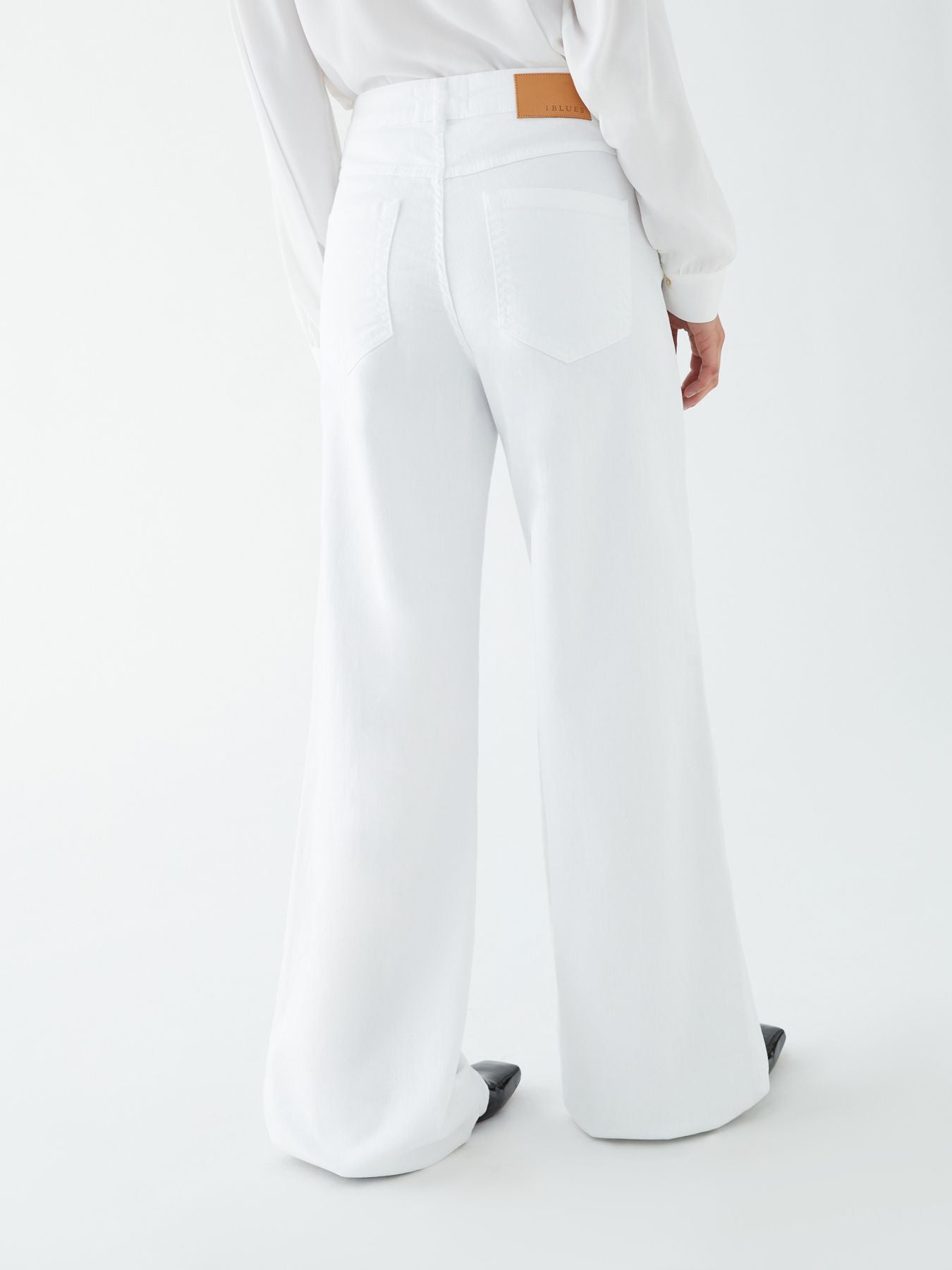 Pantaloni denim gamba larga