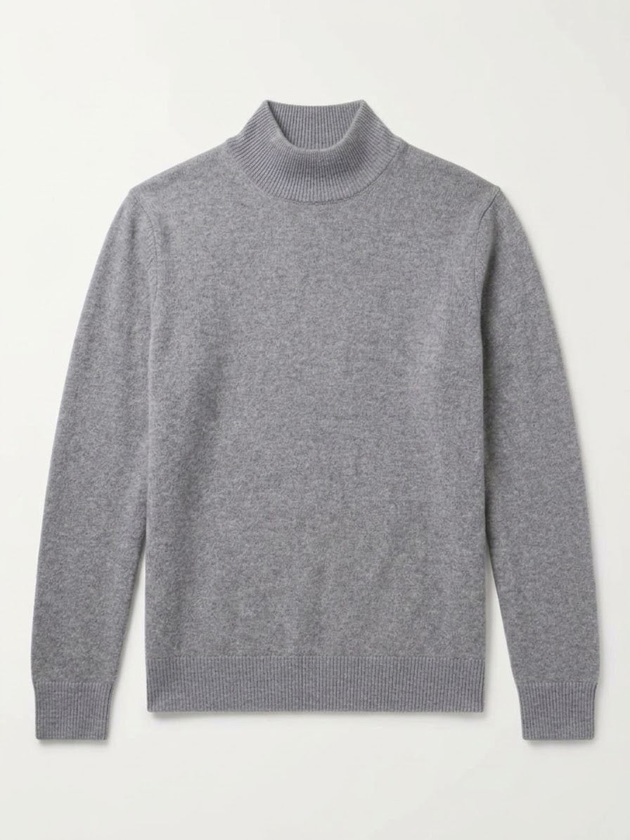 Maglia in Misto Cashmere e Lana con Mezzo Collo