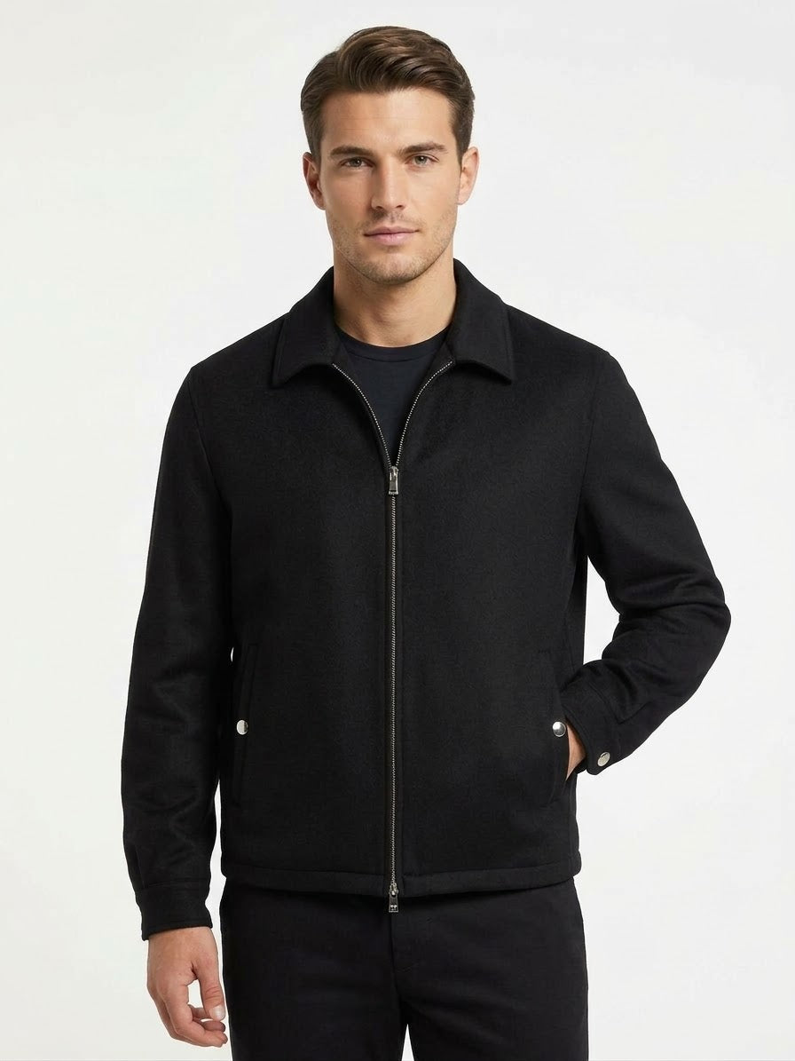Giubbotto Corto con Zip in Puro Cashmere