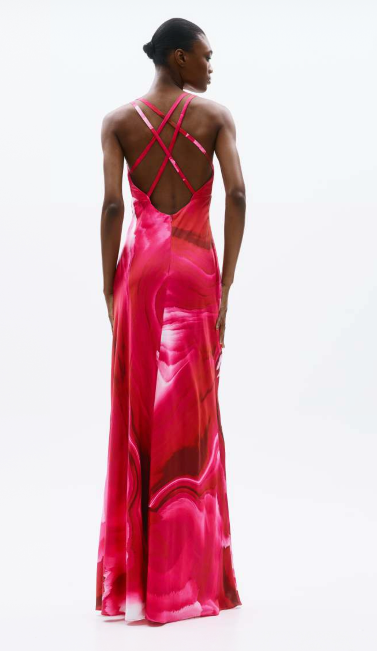 Abito Aderente Fantasia Con Stola