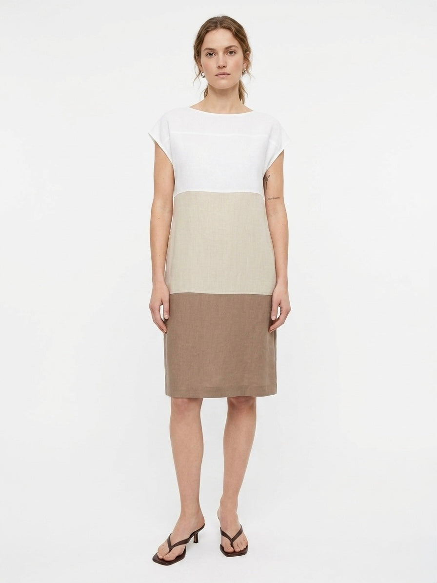 Abito Midi Con Cintura Multicolor