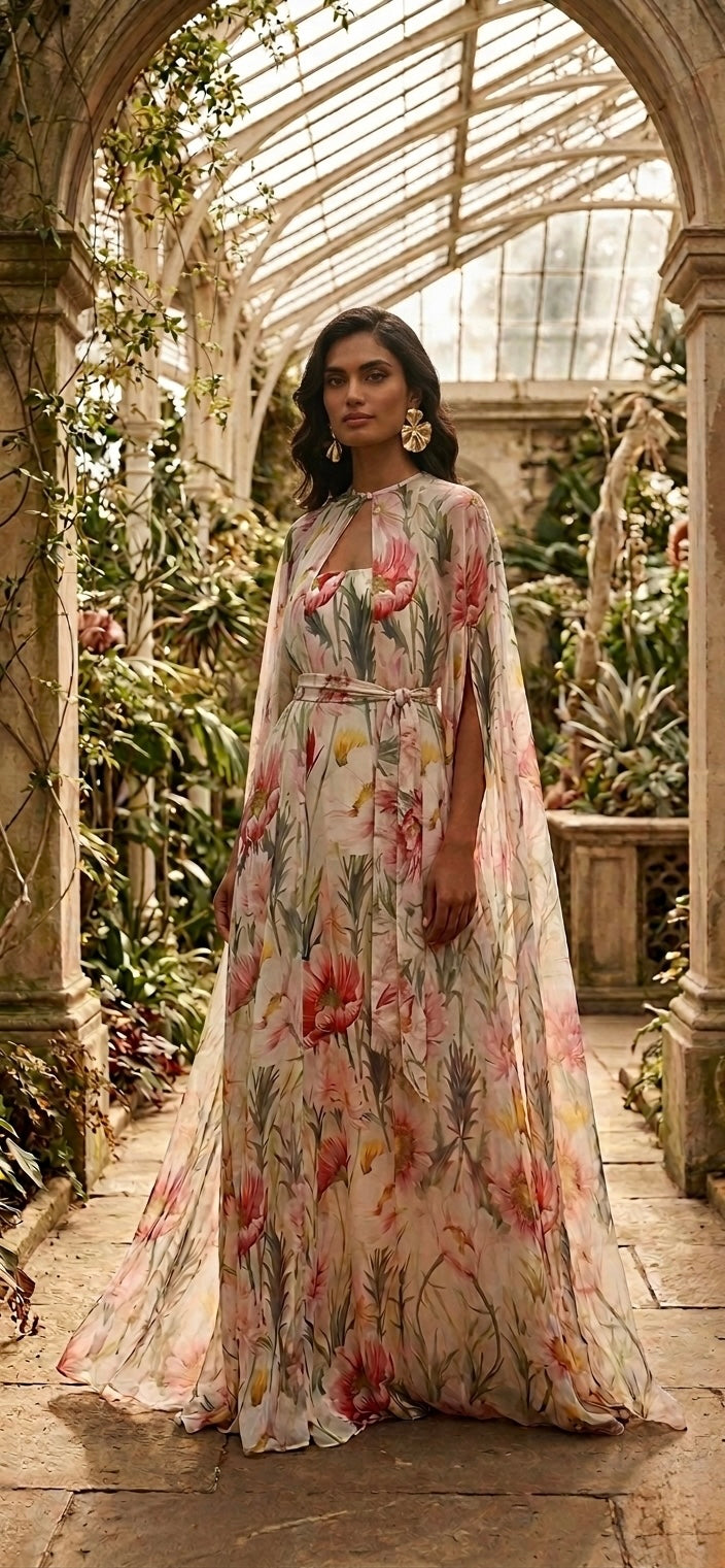 Abito In Chiffon Fantasia Giada Curti