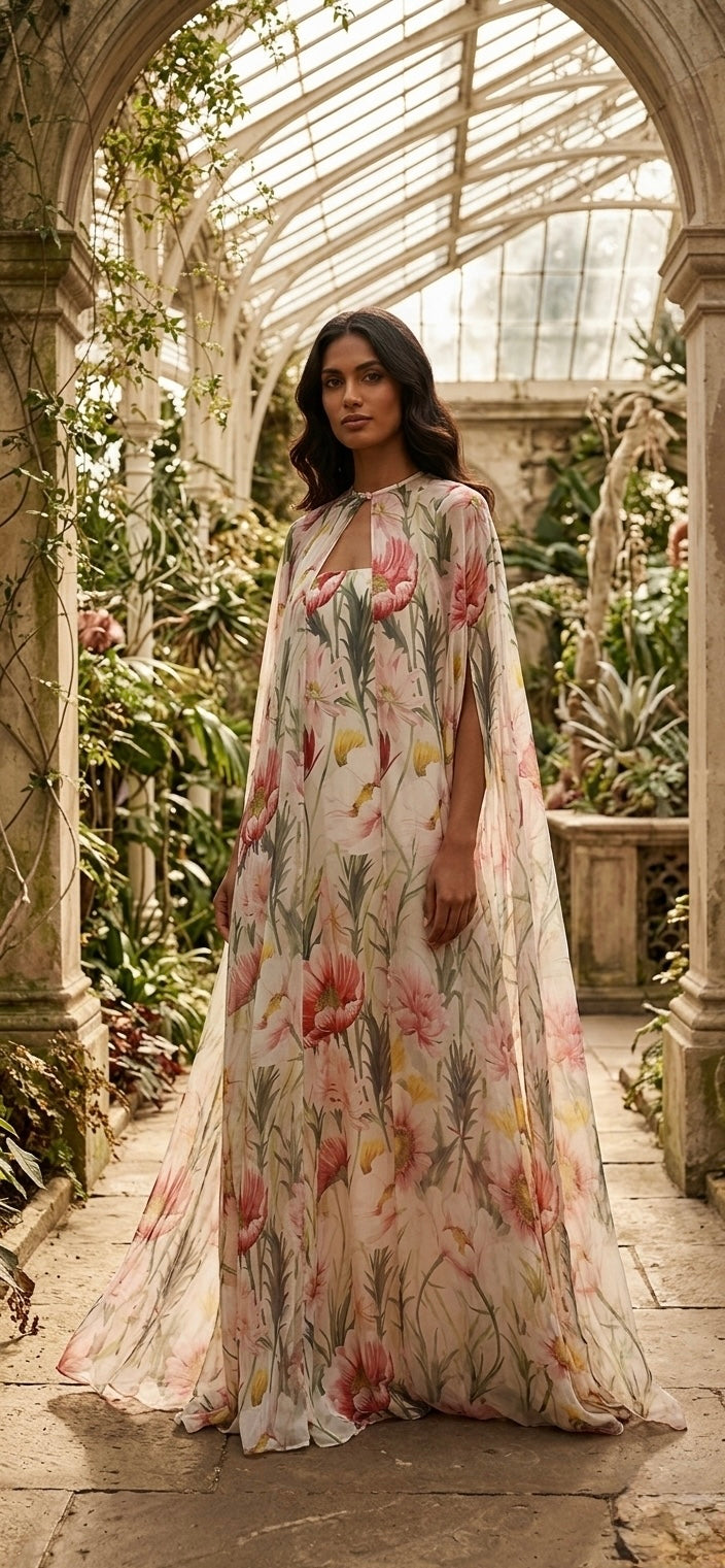 Abito In Chiffon Fantasia Giada Curti