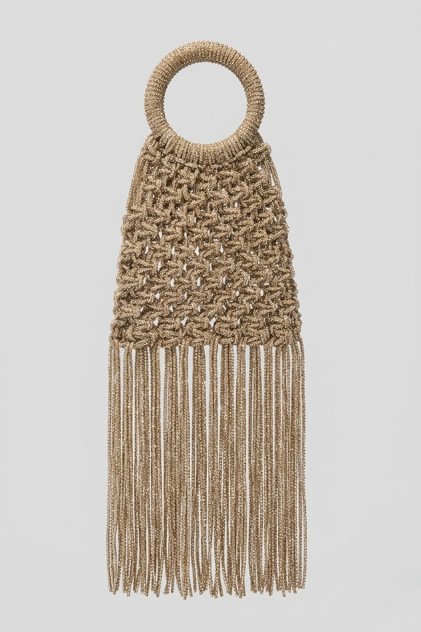 Borsa-Clutch Strass con Frangie