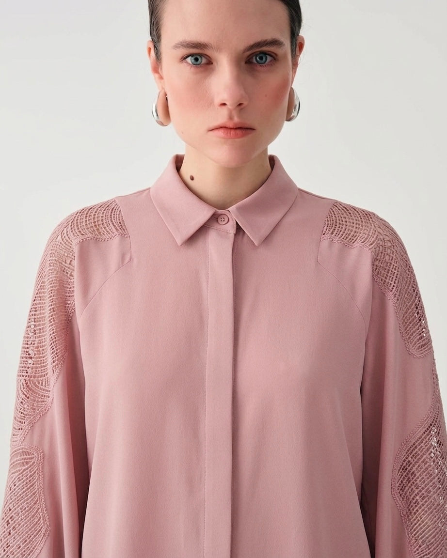 Camicia con dettagli in Pizzo