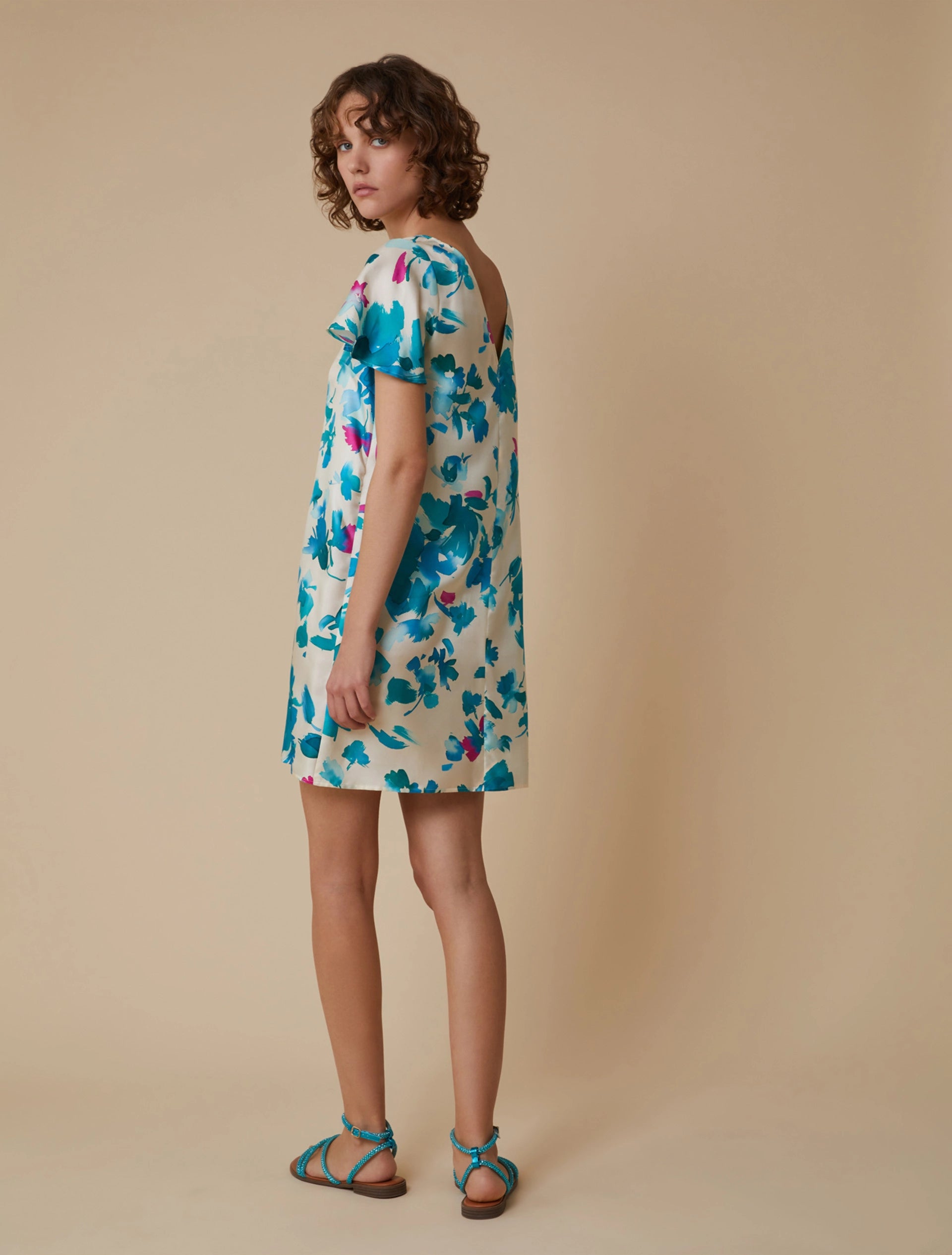 Abito In Twill Di Seta