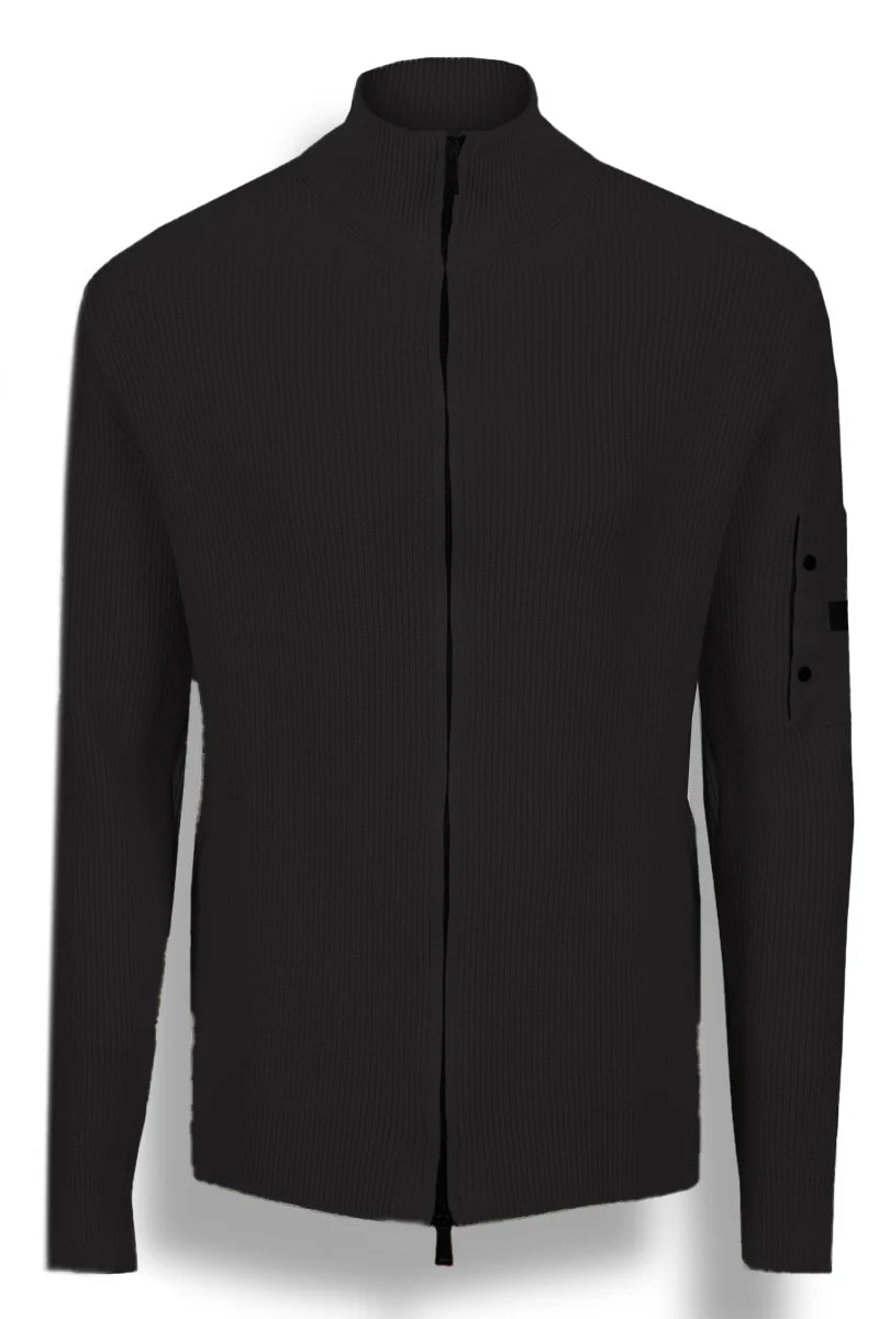 Maglia A Coste Con Zip