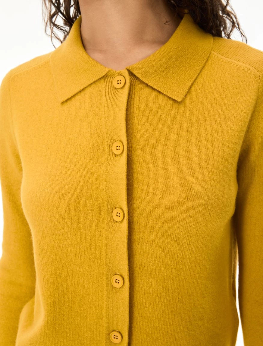 Cardigan in Pura Lana Taglio a Camicia