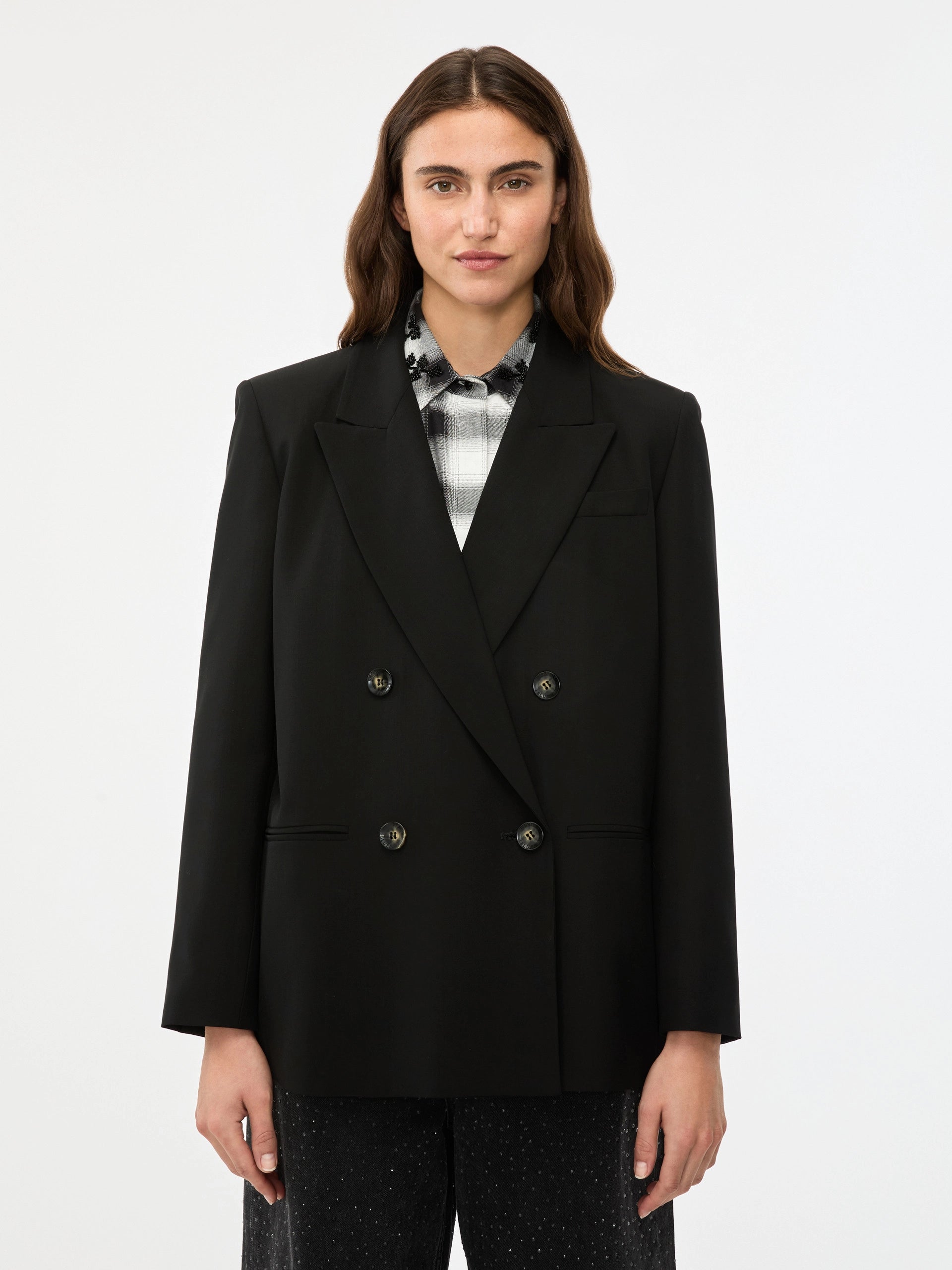 Blazer Doppiopetto In Misto Lana