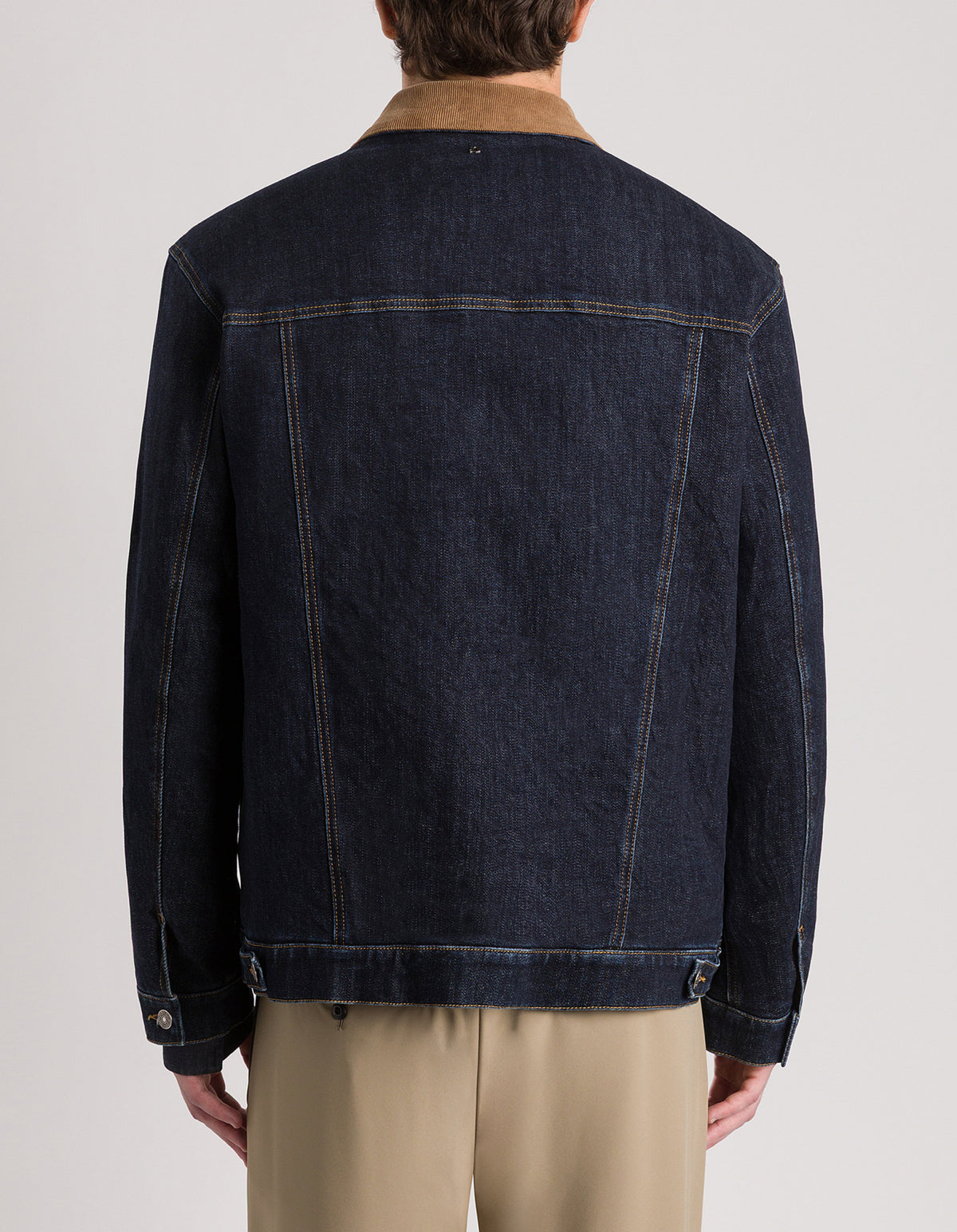 Giubbino Regular con Collo a Camicia in Tessuto a Contrasto
