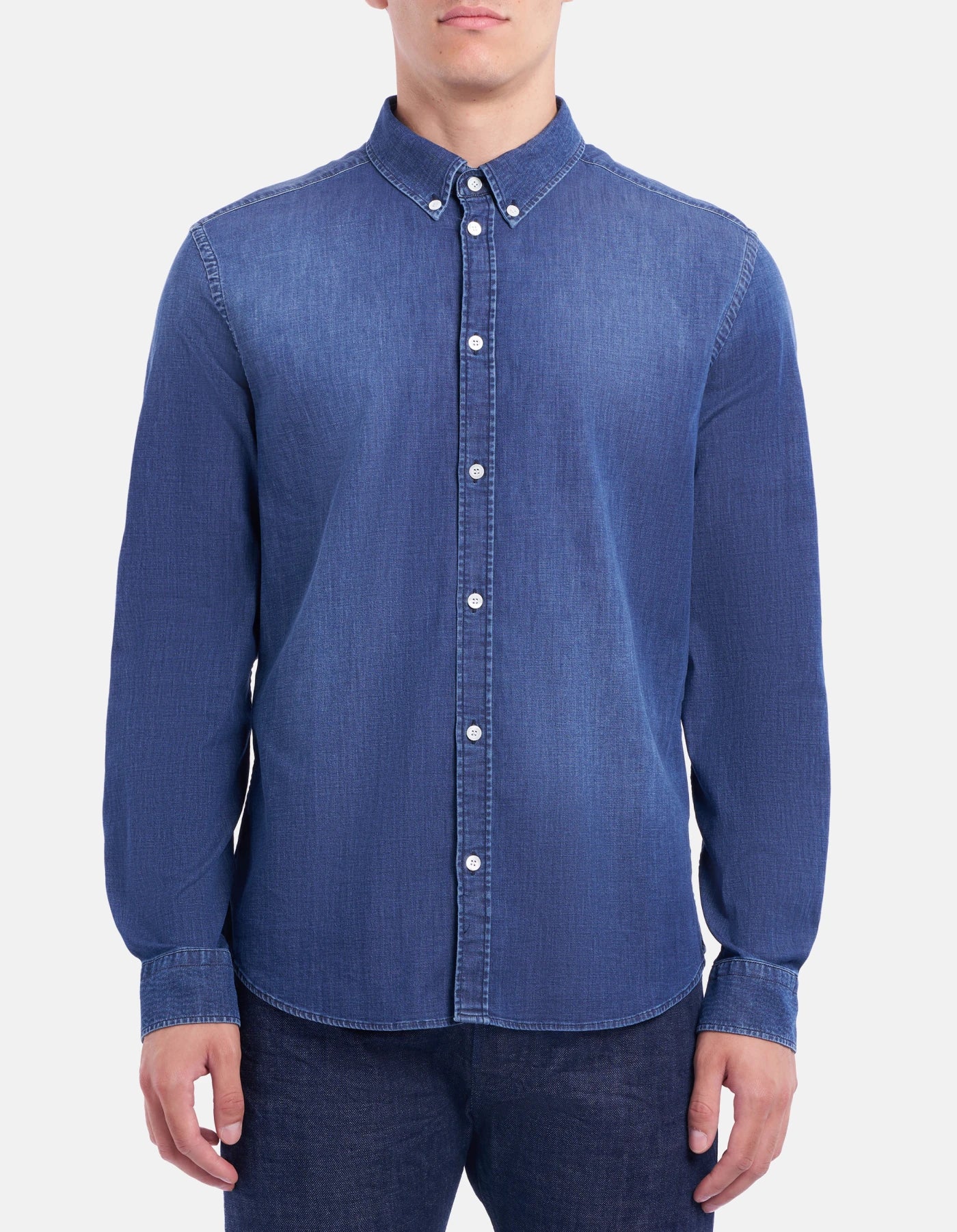 Camicia Slim In Denim Stretch