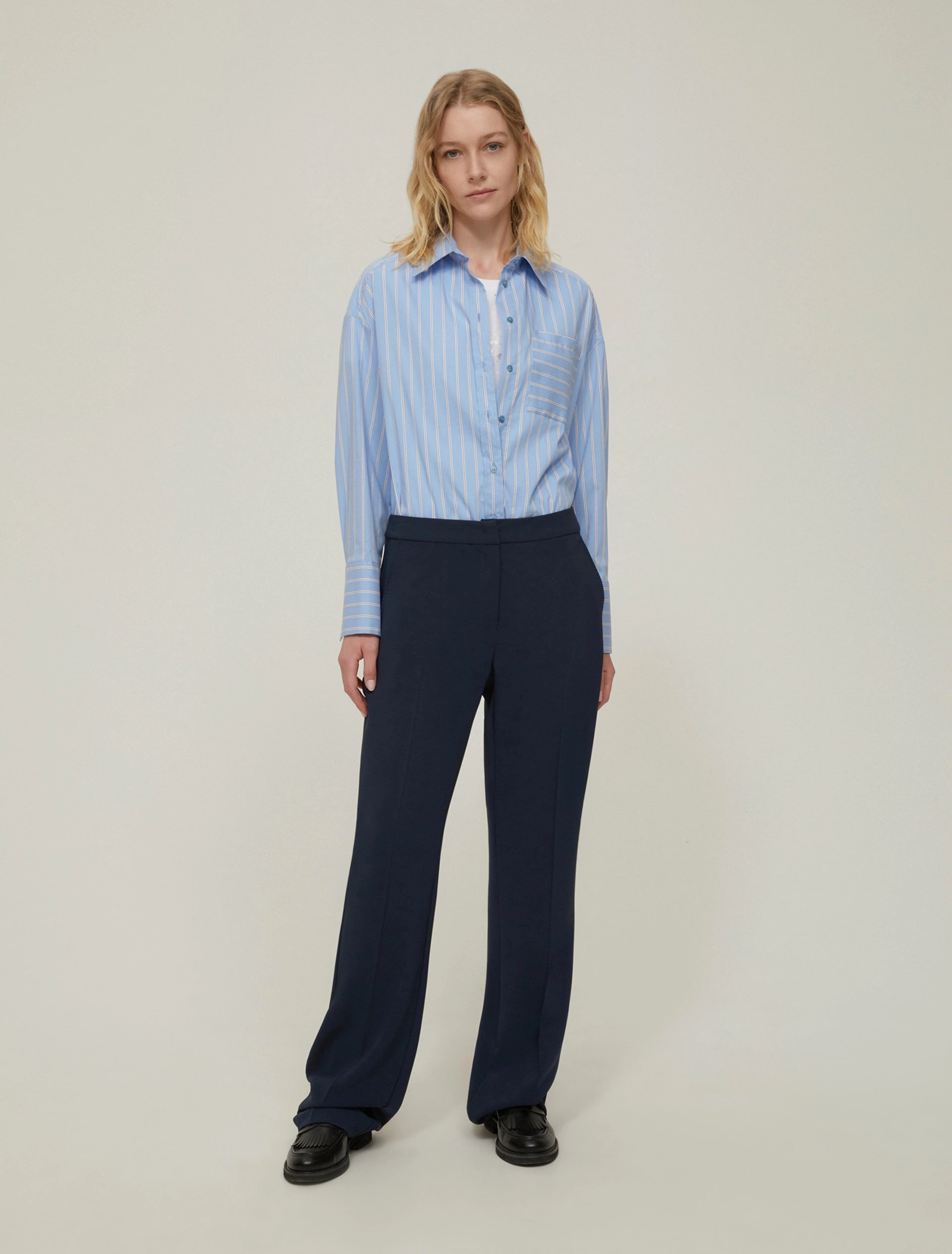 Pantaloni flare fit in cady