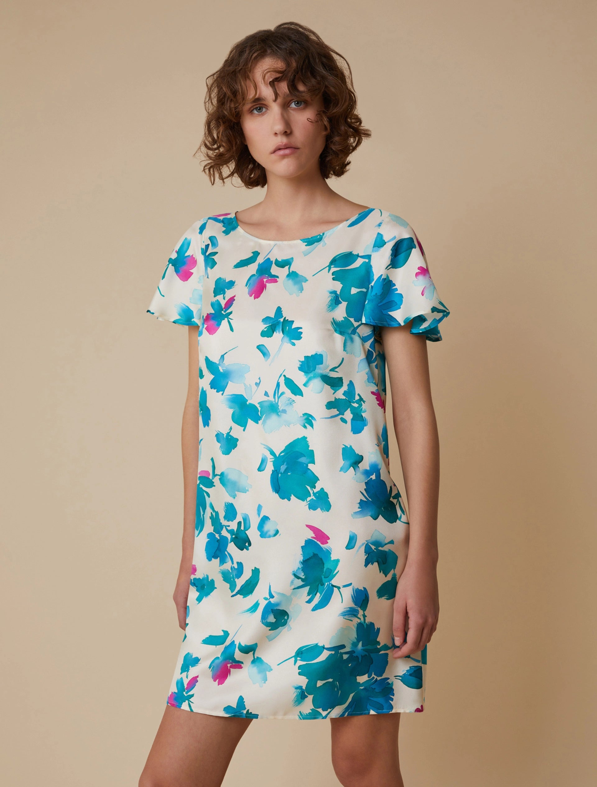 Abito In Twill Di Seta