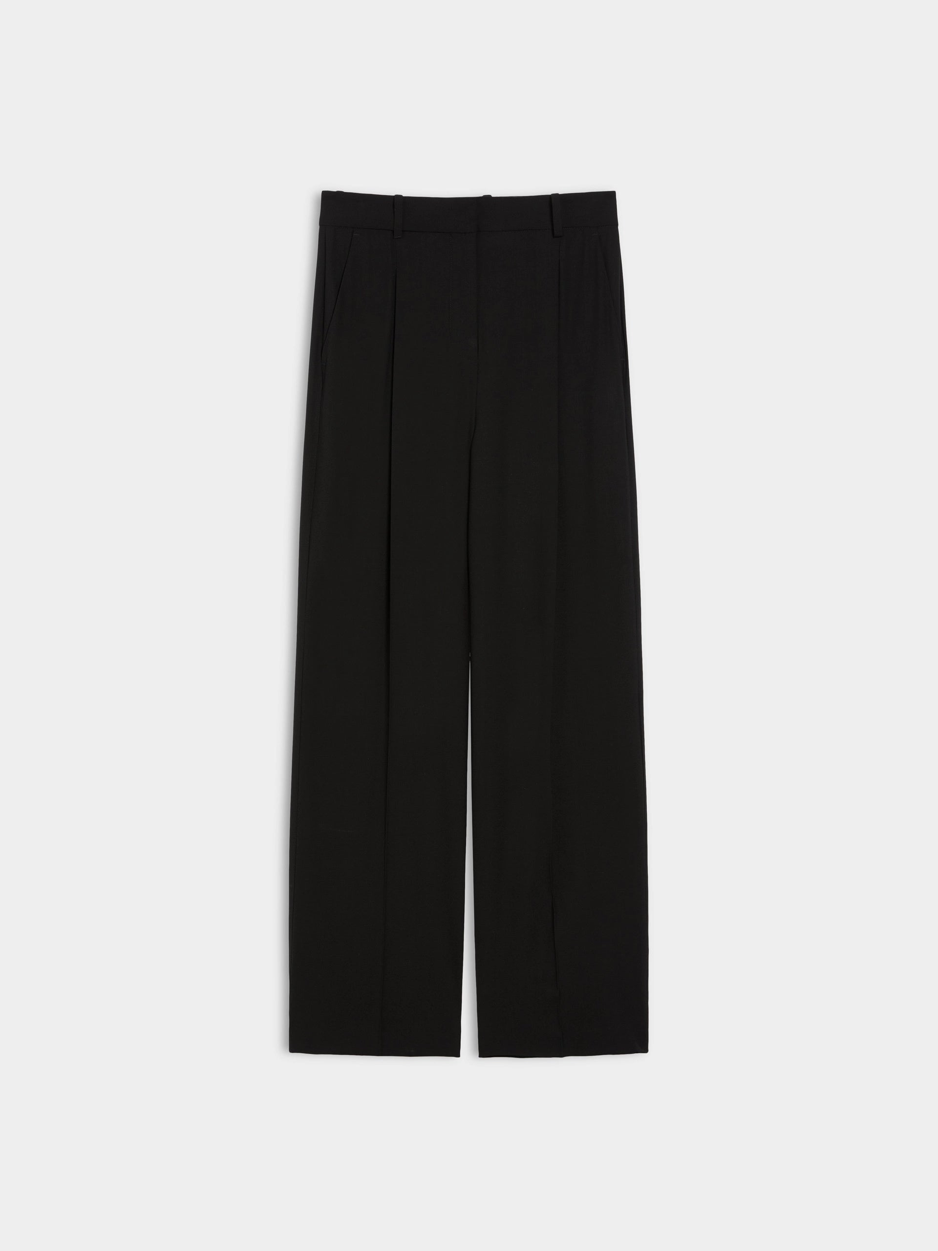 Pantaloni In Misto Lana Con Pinces