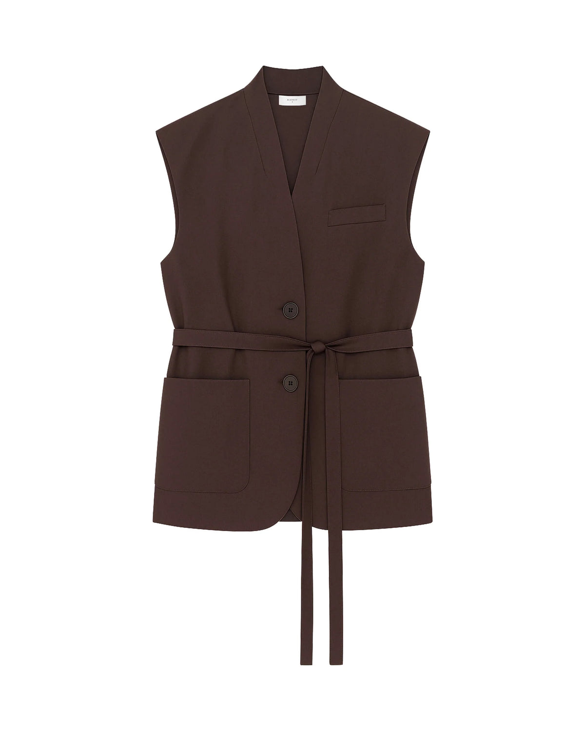Gilet Sartoriale Smanicato Con Cintura