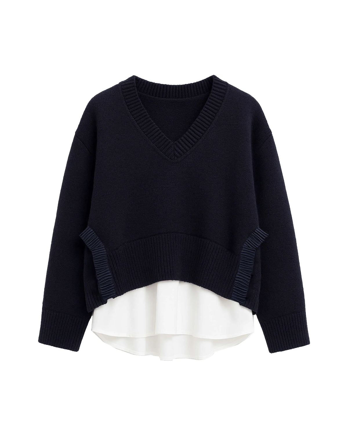 Maglione Scollo a v Con Rouches
