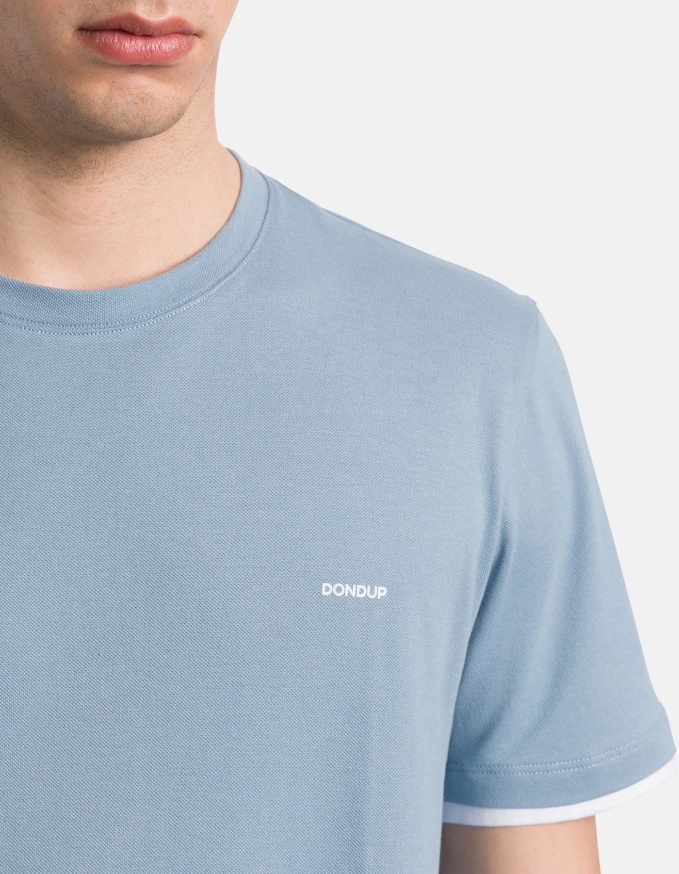 T-shirt Girocollo Regular in Piquet Bicolore DON DUP