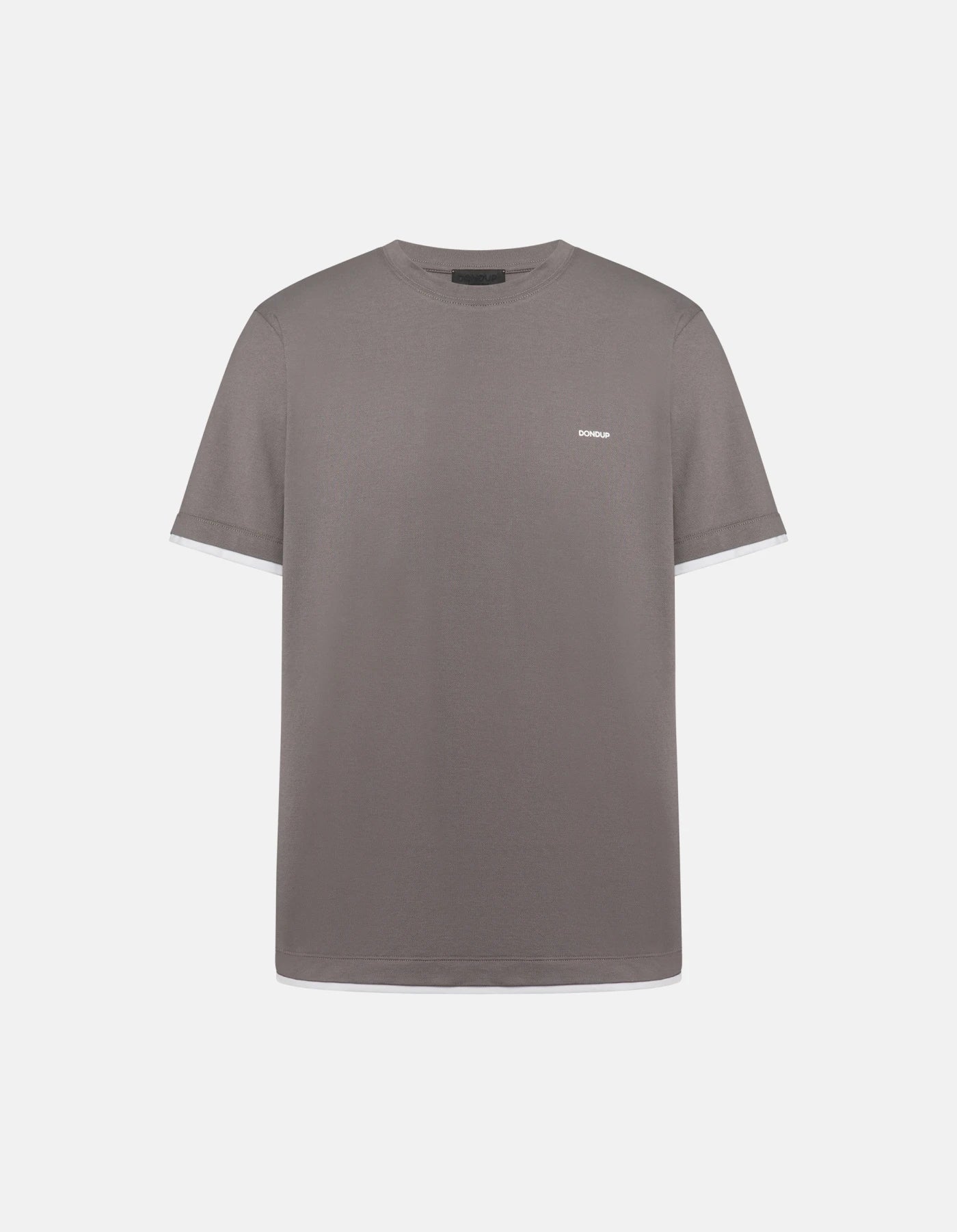 T-shirt Girocollo Regular in Piquet Bicolore DON DUP